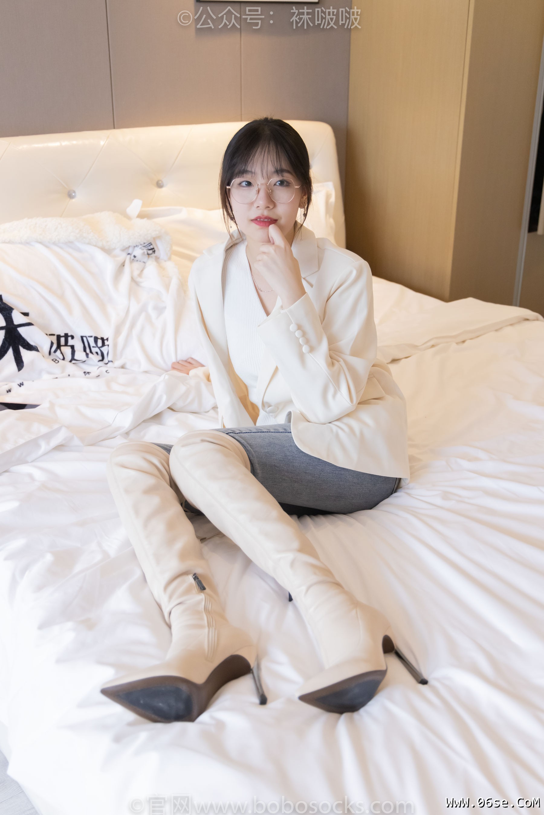 图片[44]-BoBoSocks袜啵啵 No.050 小甜豆-高跟长靴、白棉袜[175P]-六色网