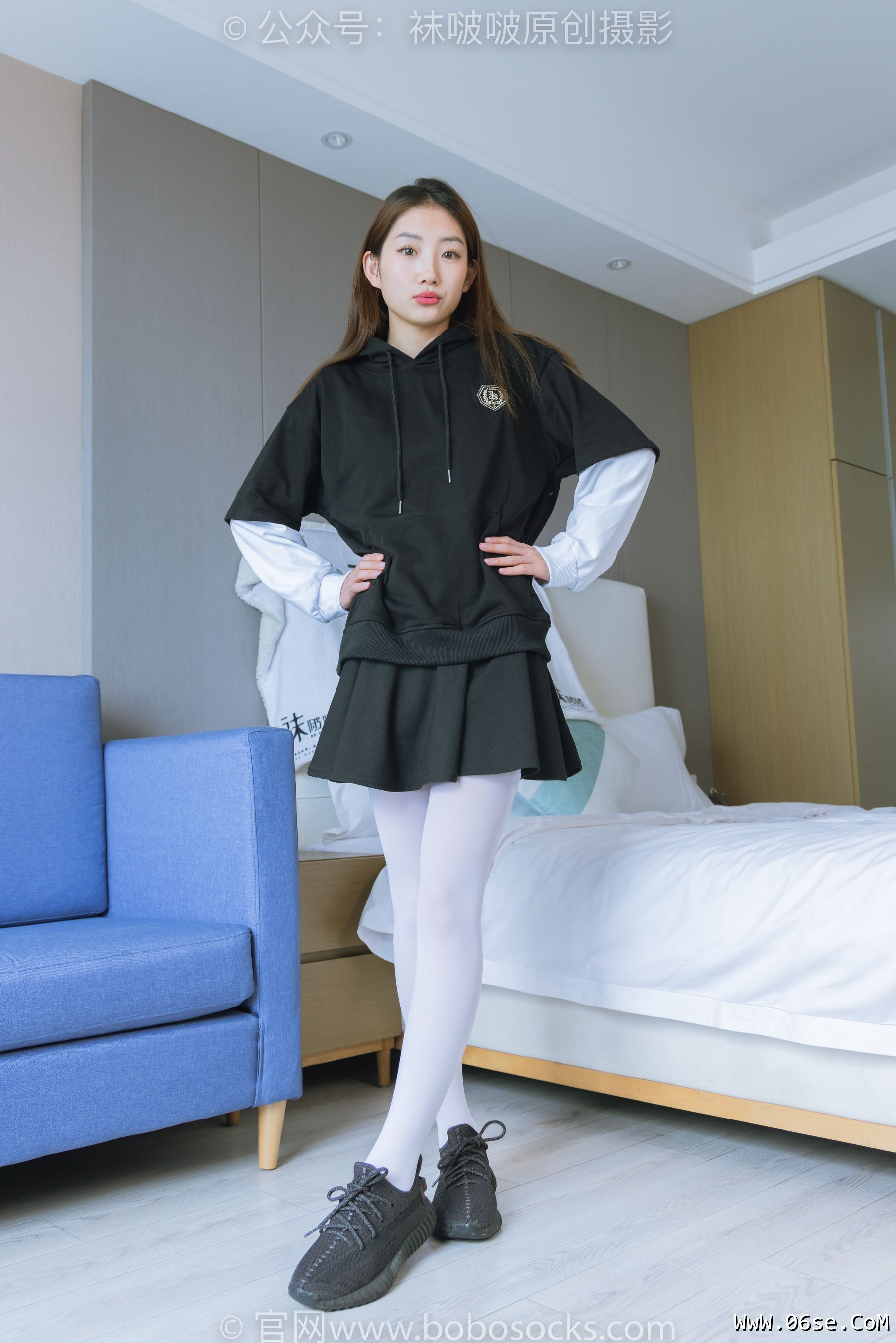 图片[66]-BoBoSocks袜啵啵 No.214 小沫 -黑色运动鞋、厚白丝[142P]-六色网