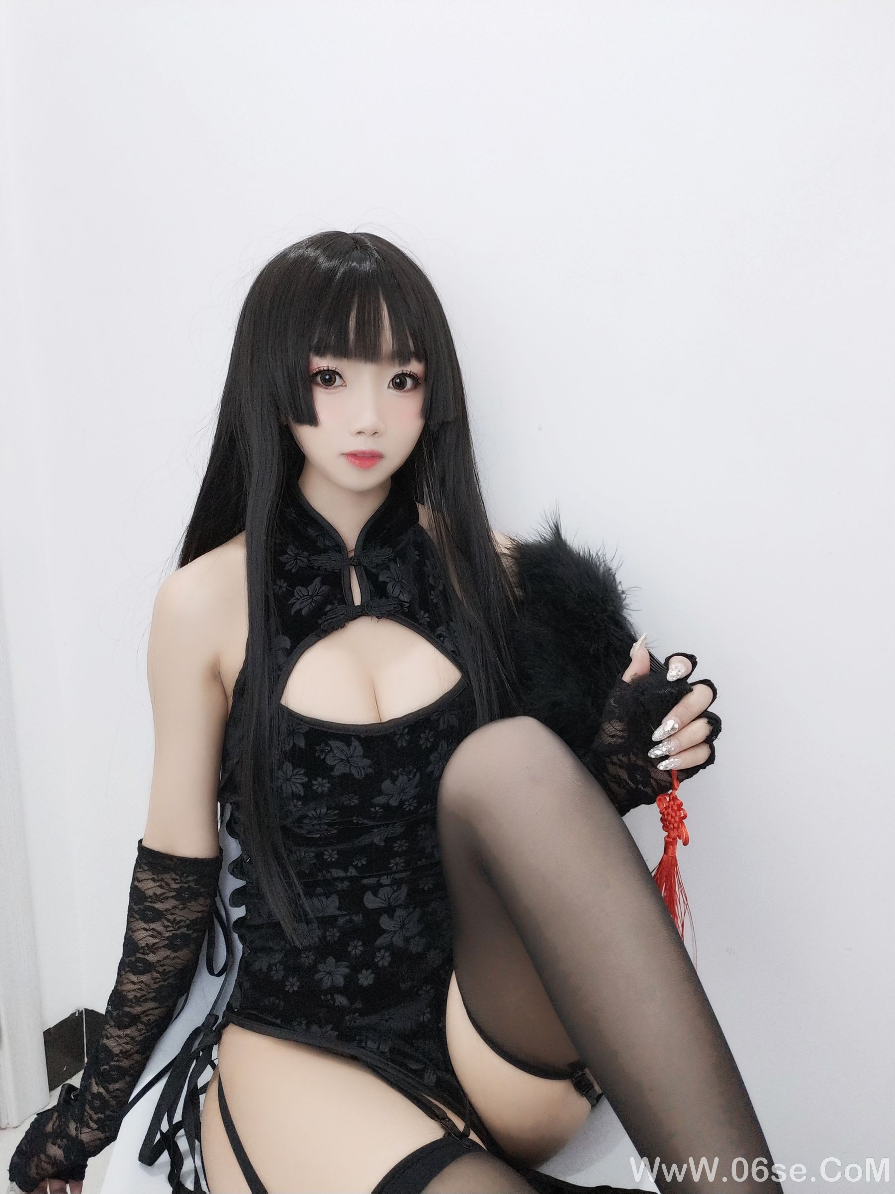 图片[20]-白嫩美少女鬼畜瑶 黑色旗袍[70P]-六色网