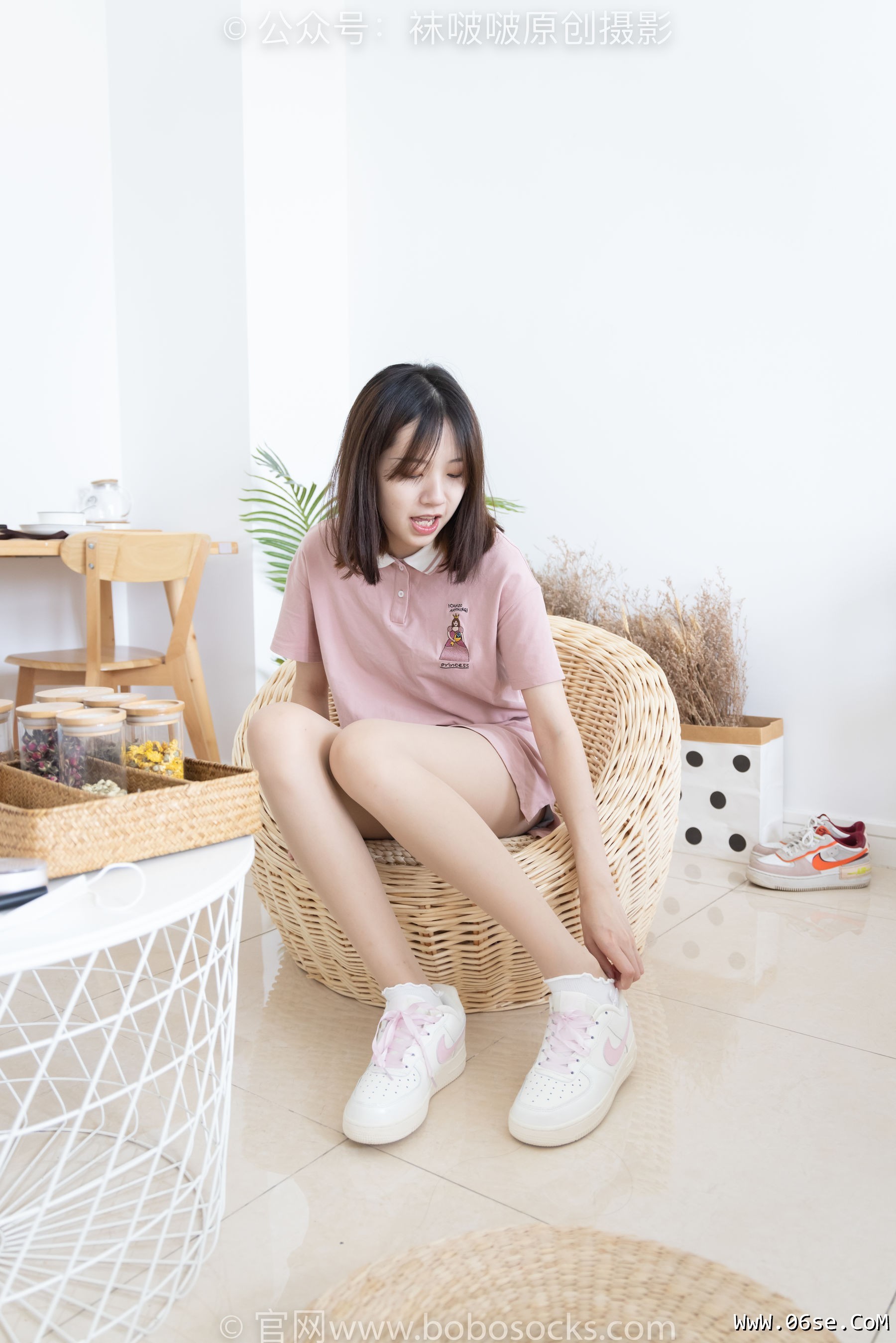 图片[57]-BoBoSocks袜啵啵 No.163 小甜豆-空军一号板鞋、白棉袜、肉丝[135P]-六色网