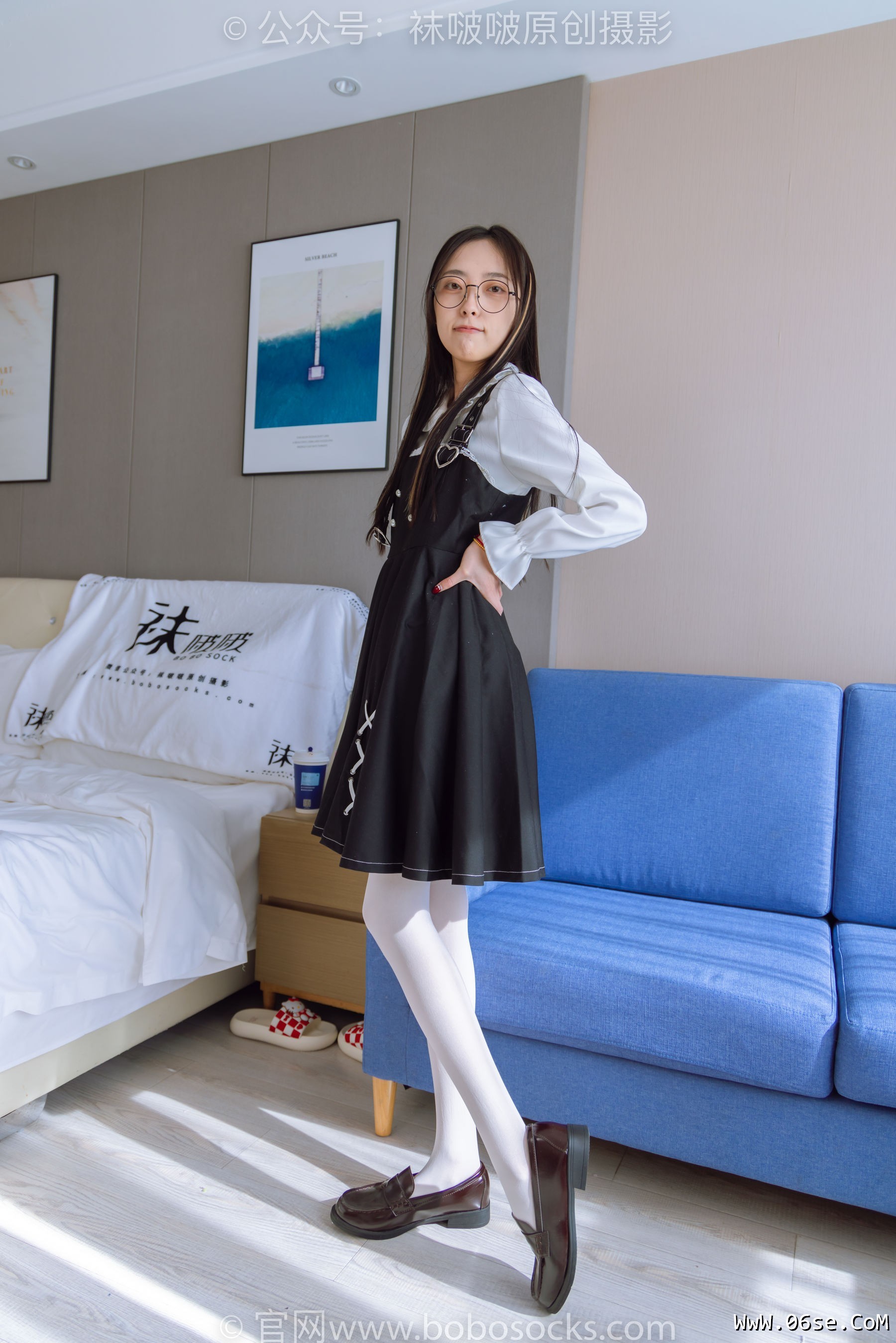 图片[2]-BoBoSocks袜啵啵 No.177 稚予-皮鞋、厚白丝（脚底猫爪印款）[140P]-六色网