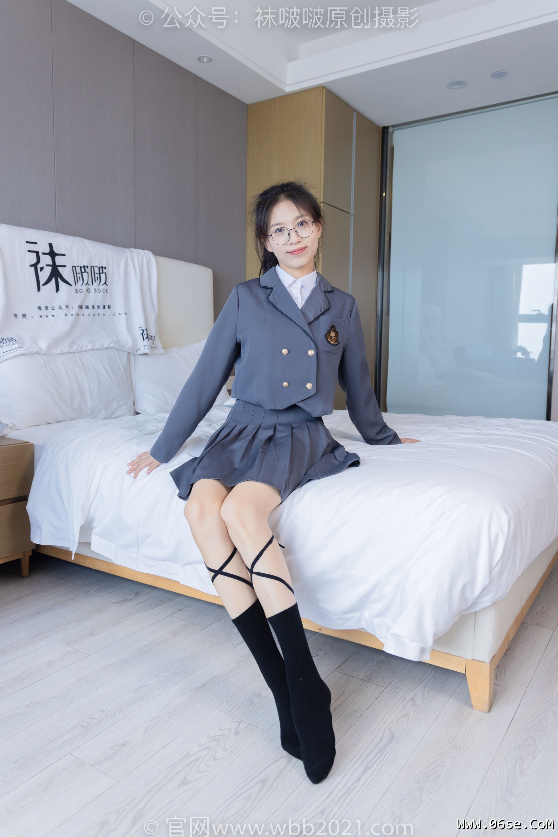 图片[117]-BoBoSocks袜啵啵 No.268 芝士 -黑皮鞋、绑带黑棉袜、学院制服[139P]-六色网