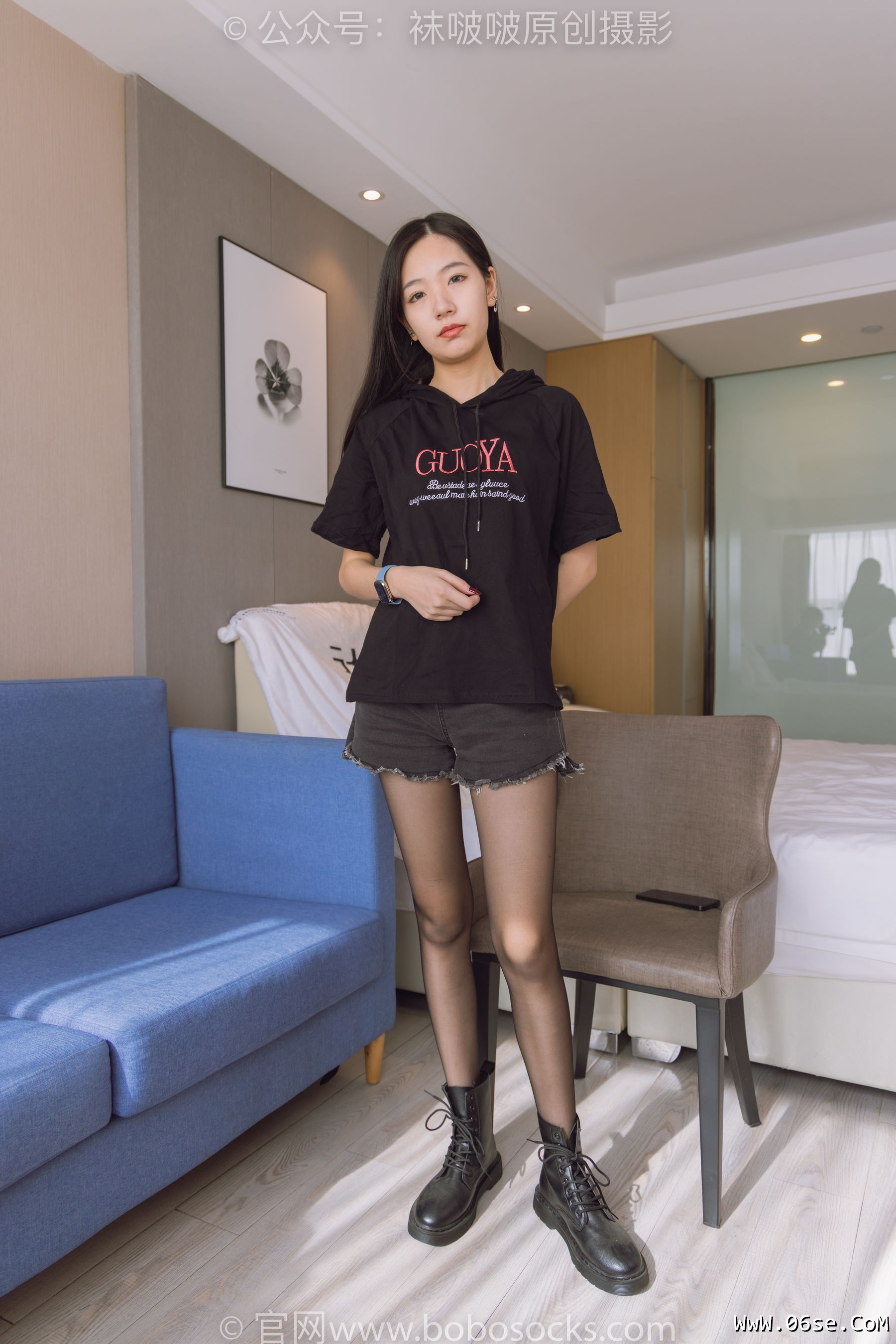 图片[56]-BoBoSocks袜啵啵 No.203 三双靴子、黑丝、网袜[144P]-六色网