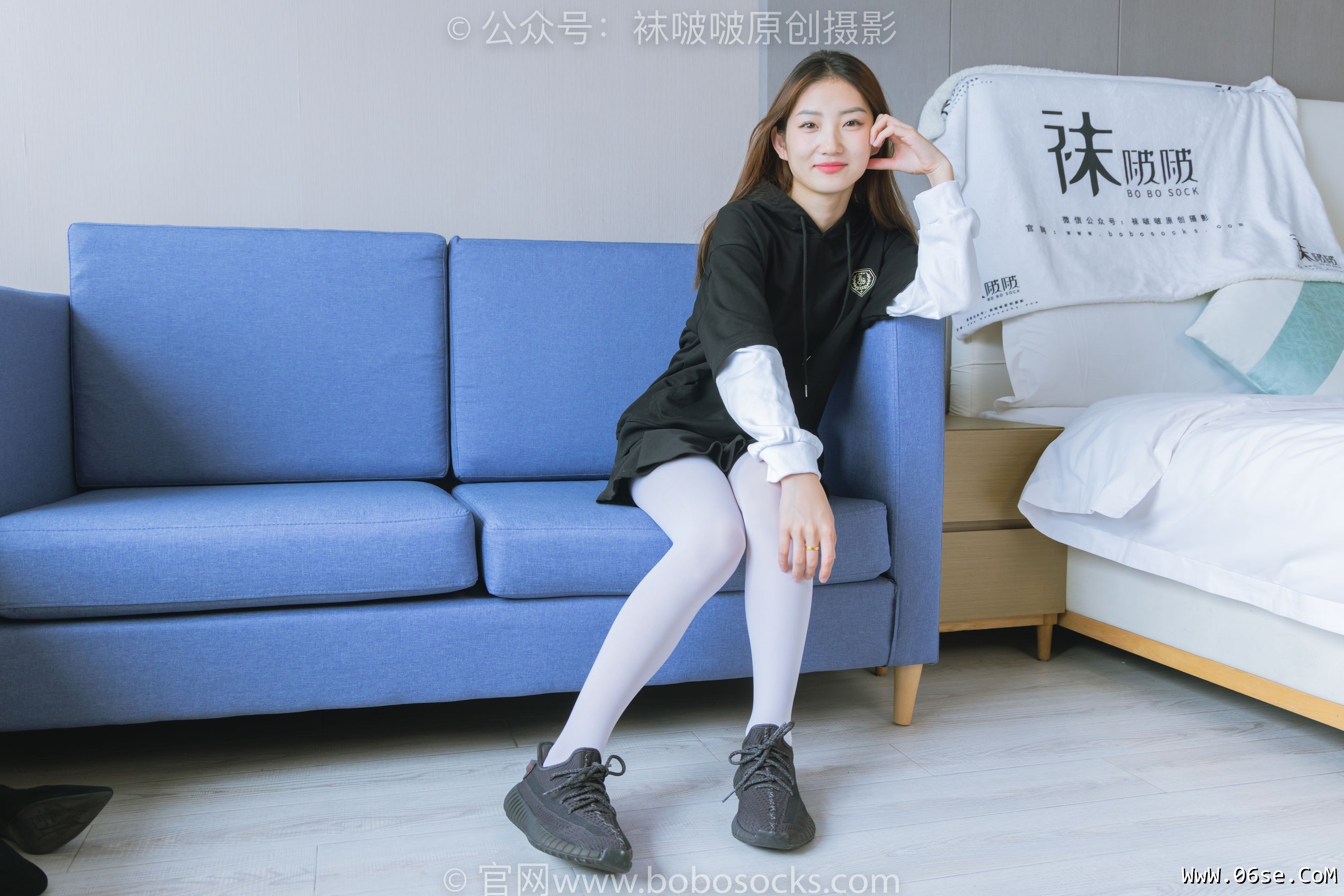 图片[54]-BoBoSocks袜啵啵 No.214 小沫 -黑色运动鞋、厚白丝[142P]-六色网