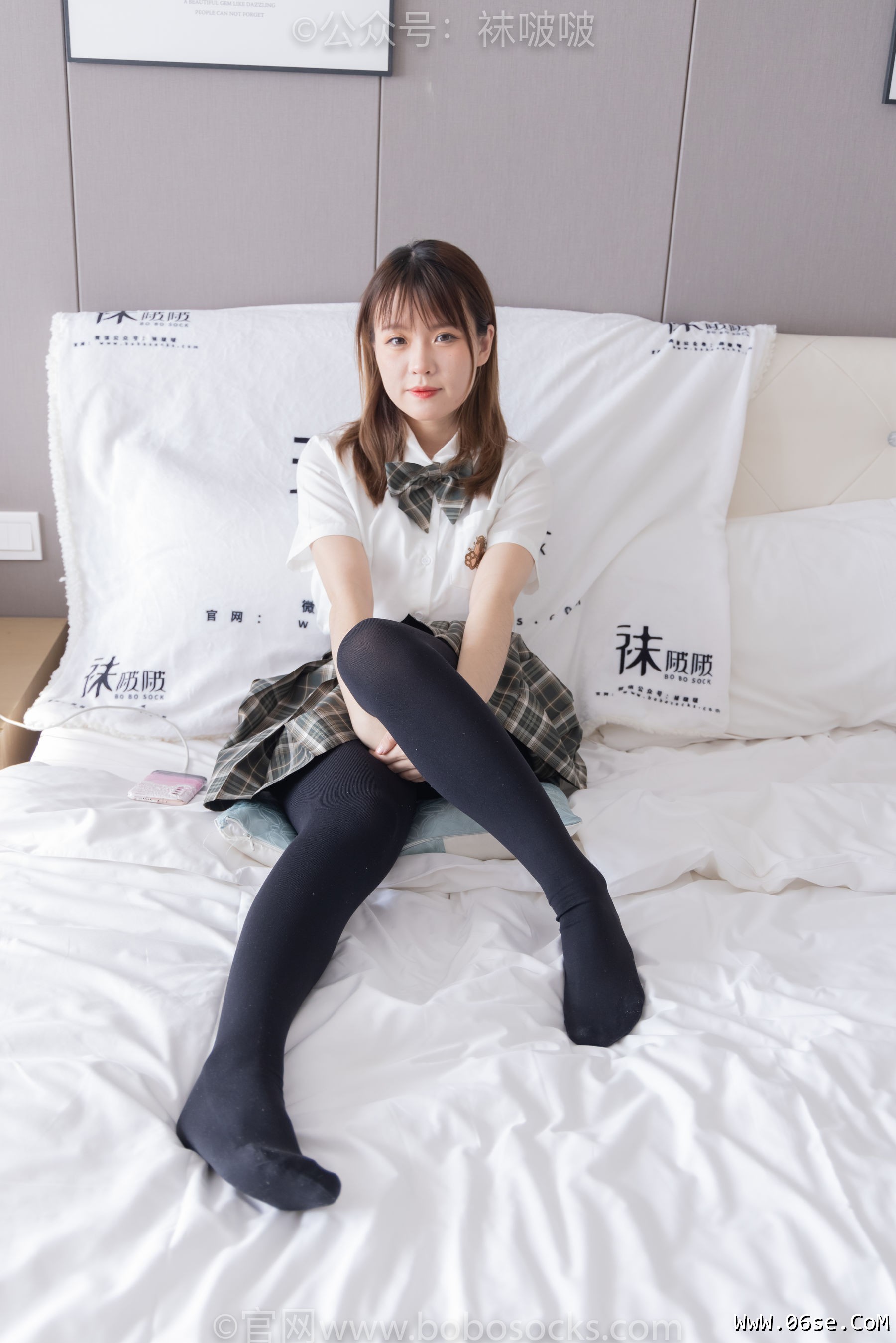 图片[129]-BoBoSocks袜啵啵 No.056 朵朵-JK制服、皮鞋、厚黑丝[135P]-六色网