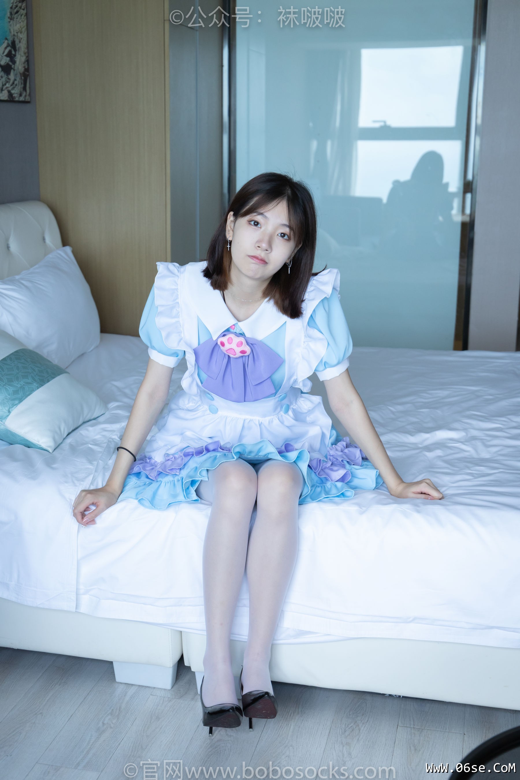 图片[21]-BoBoSocks袜啵啵 No.066 小甜豆-女仆装、高跟鞋、薄白丝[134P]-六色网