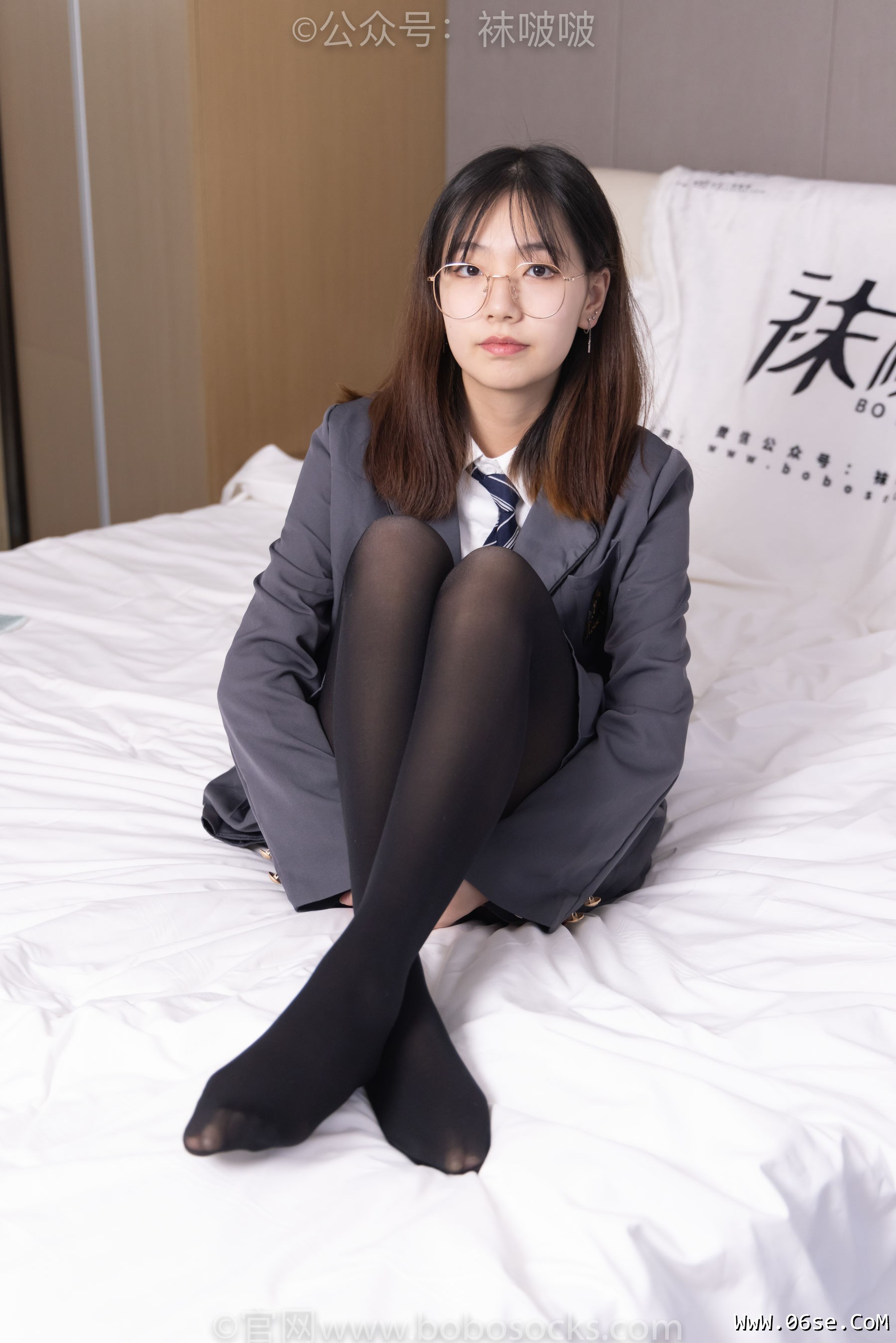 图片[124]-BoBoSocks袜啵啵 No.060 小甜豆-JK制服、皮鞋、厚黑丝[131P]-六色网