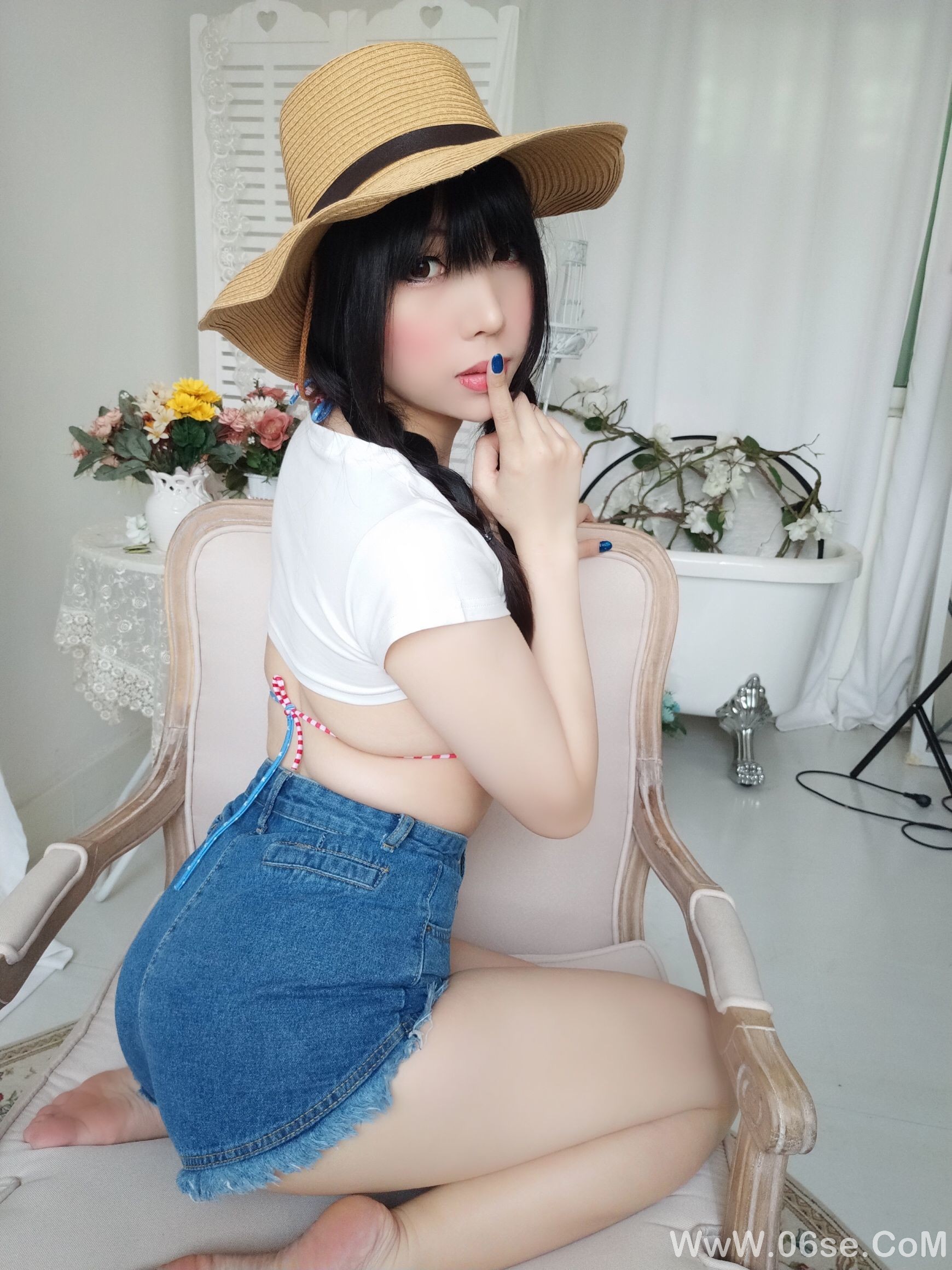 图片[17]-二次元巨乳美女鹿野希 牛仔女郎[84P]-六色网