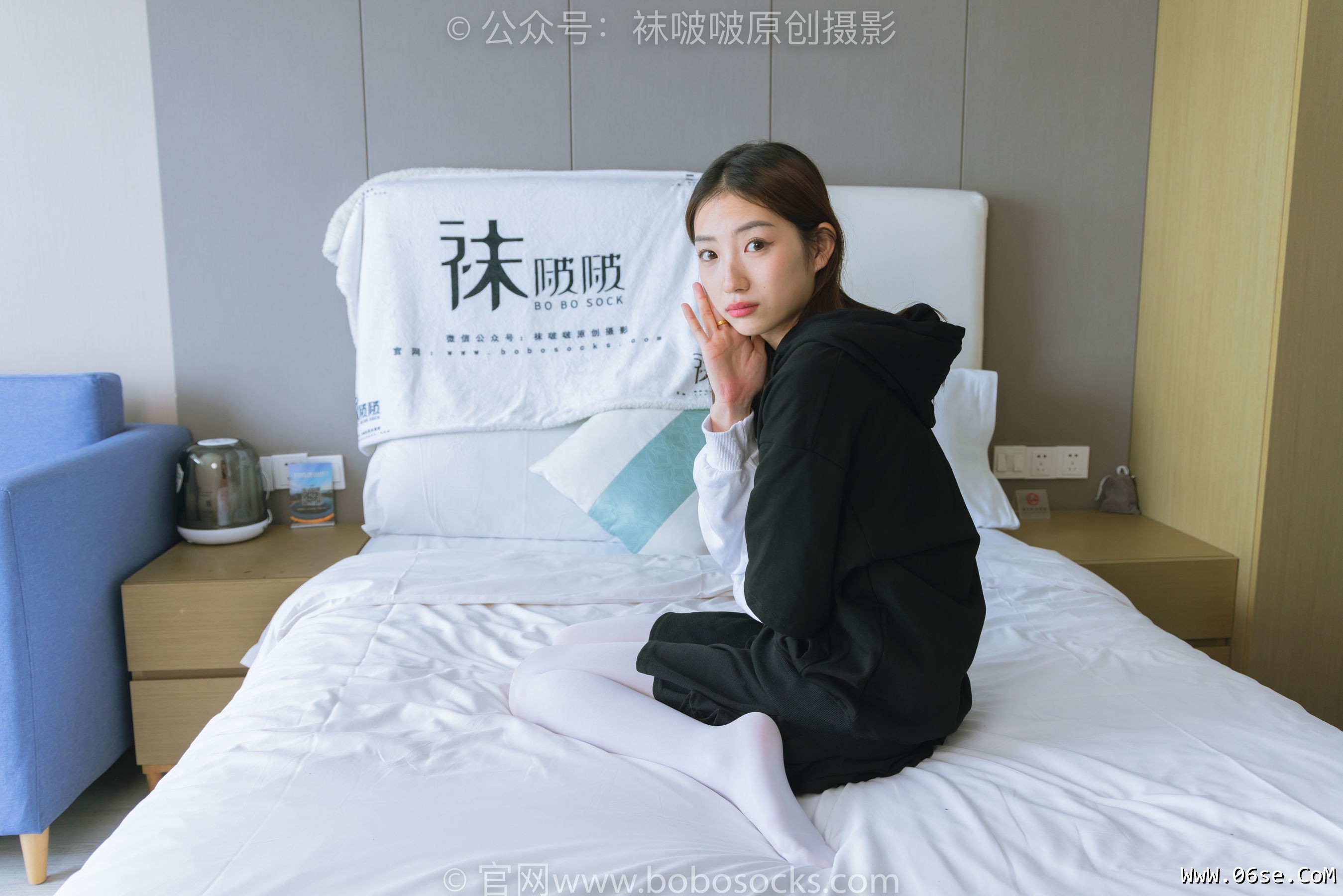 图片[22]-BoBoSocks袜啵啵 No.214 小沫 -黑色运动鞋、厚白丝[142P]-六色网