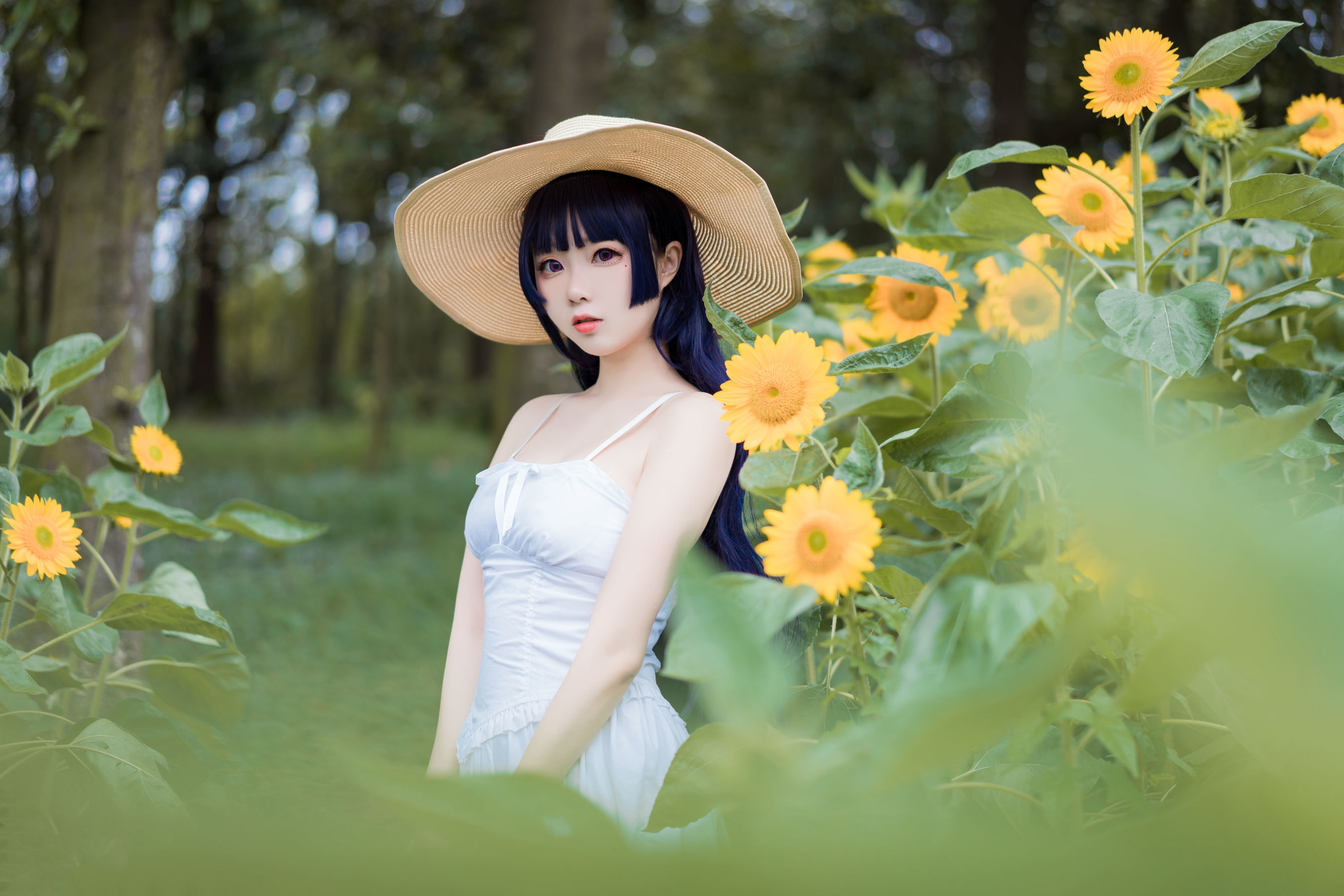 图片[3]-喵糖映画 VOL.414 花园白裙 [37P]-六色网