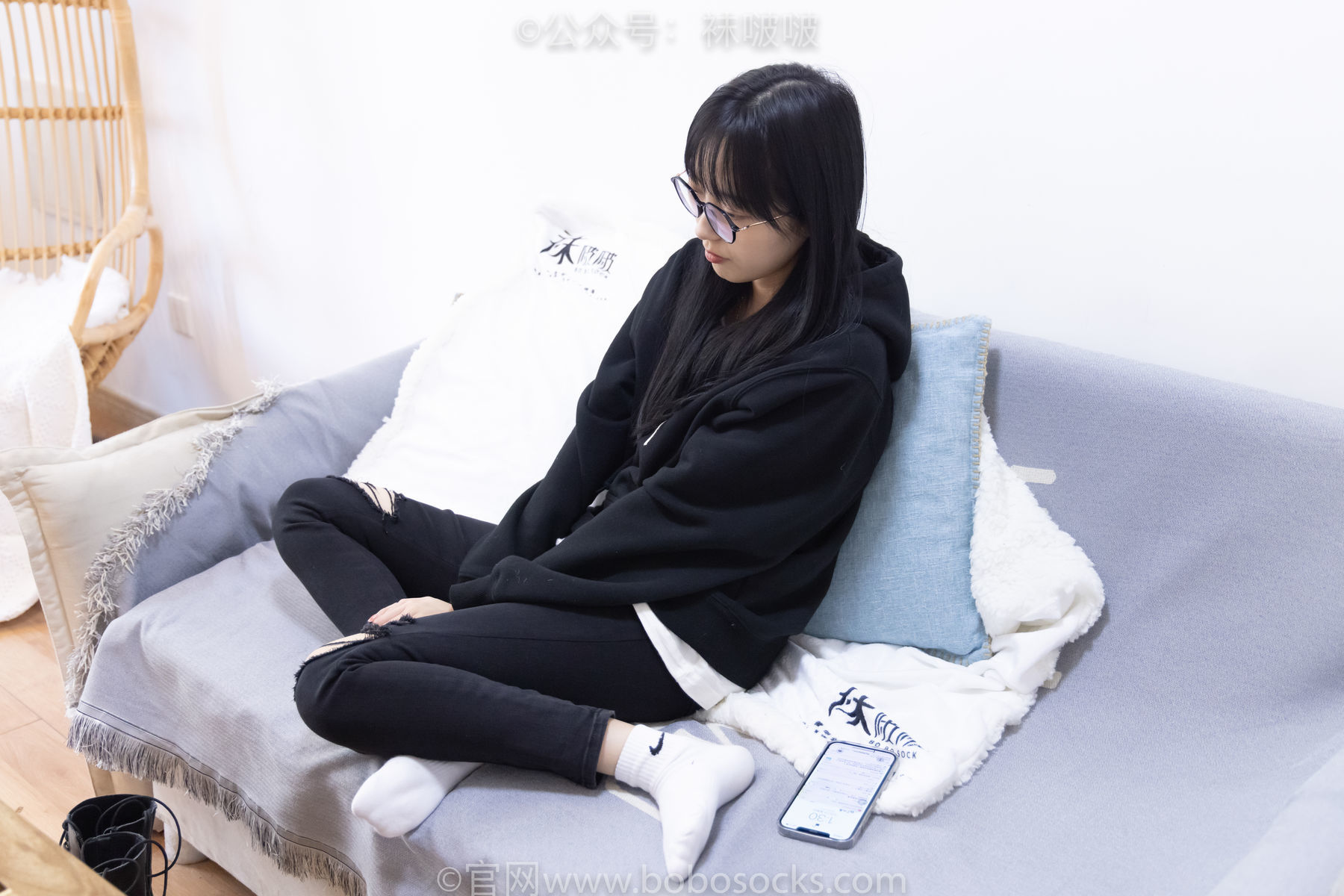 图片[69]-BoBoSocks袜啵啵 No.061 稚予-短靴、白棉袜、裸足[145P]-六色网