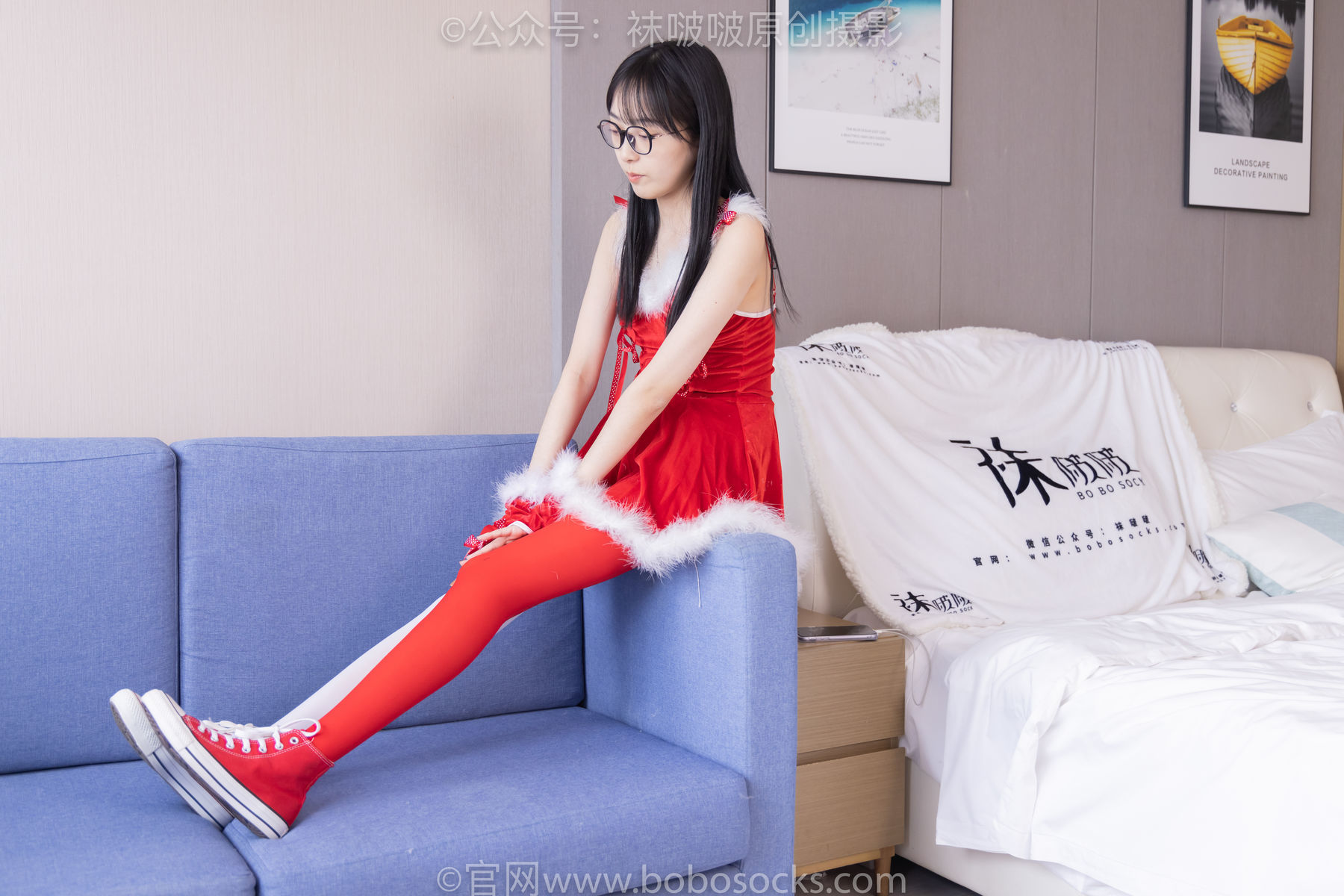 图片[2]-BoBoSocks袜啵啵 No.152 稚予-圣诞服、帆布鞋、厚白丝、厚红丝[135P]-六色网