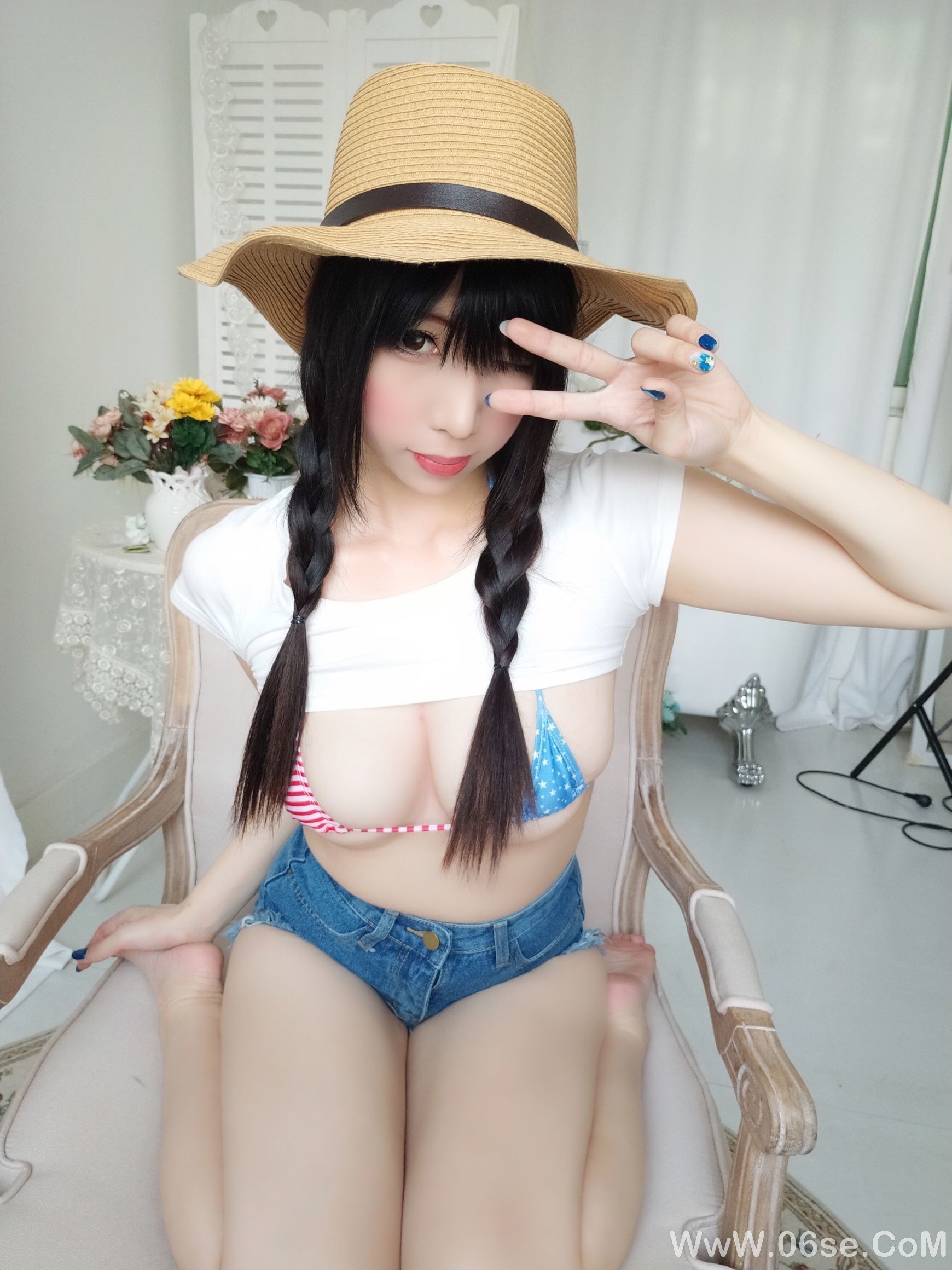 图片[11]-二次元巨乳美女鹿野希 牛仔女郎[84P]-六色网