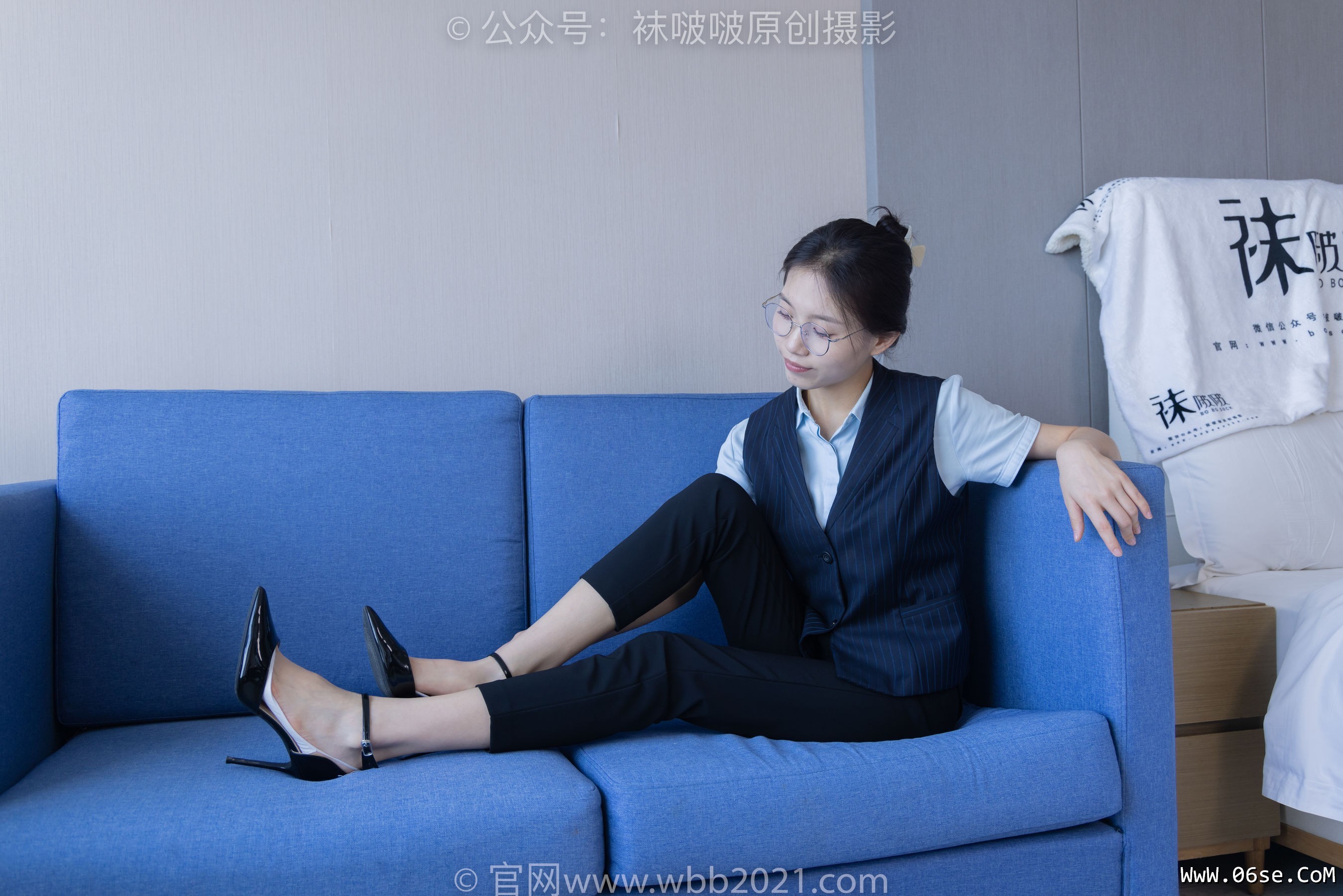 图片[77]-BoBoSocks袜啵啵 No.413 芝士 -高跟鞋、白色吊带船袜、银行制服[145P]-六色网