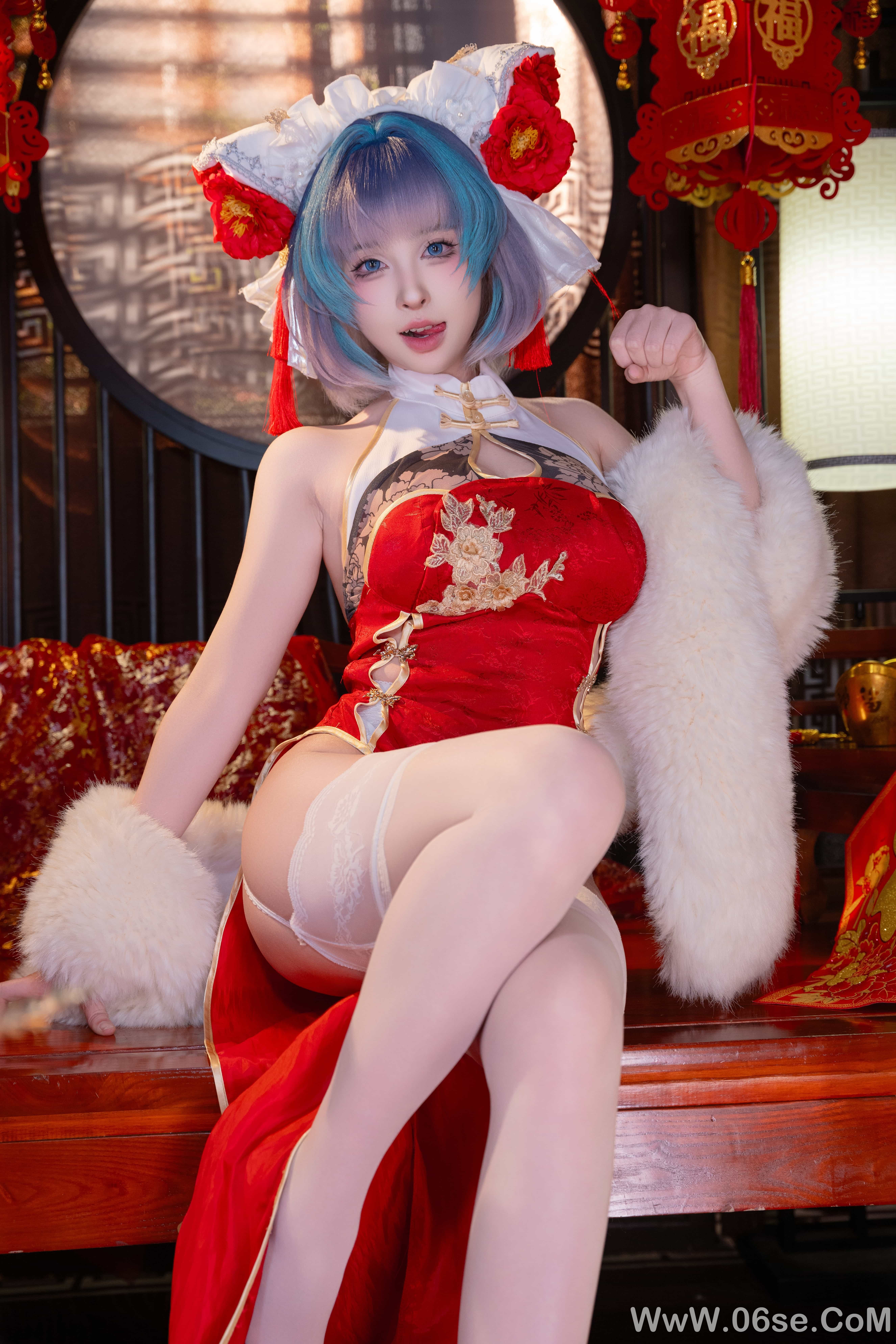 图片[53]-清水由乃 – 碧蓝航线 柴郡 新春旗袍[71P]-六色网