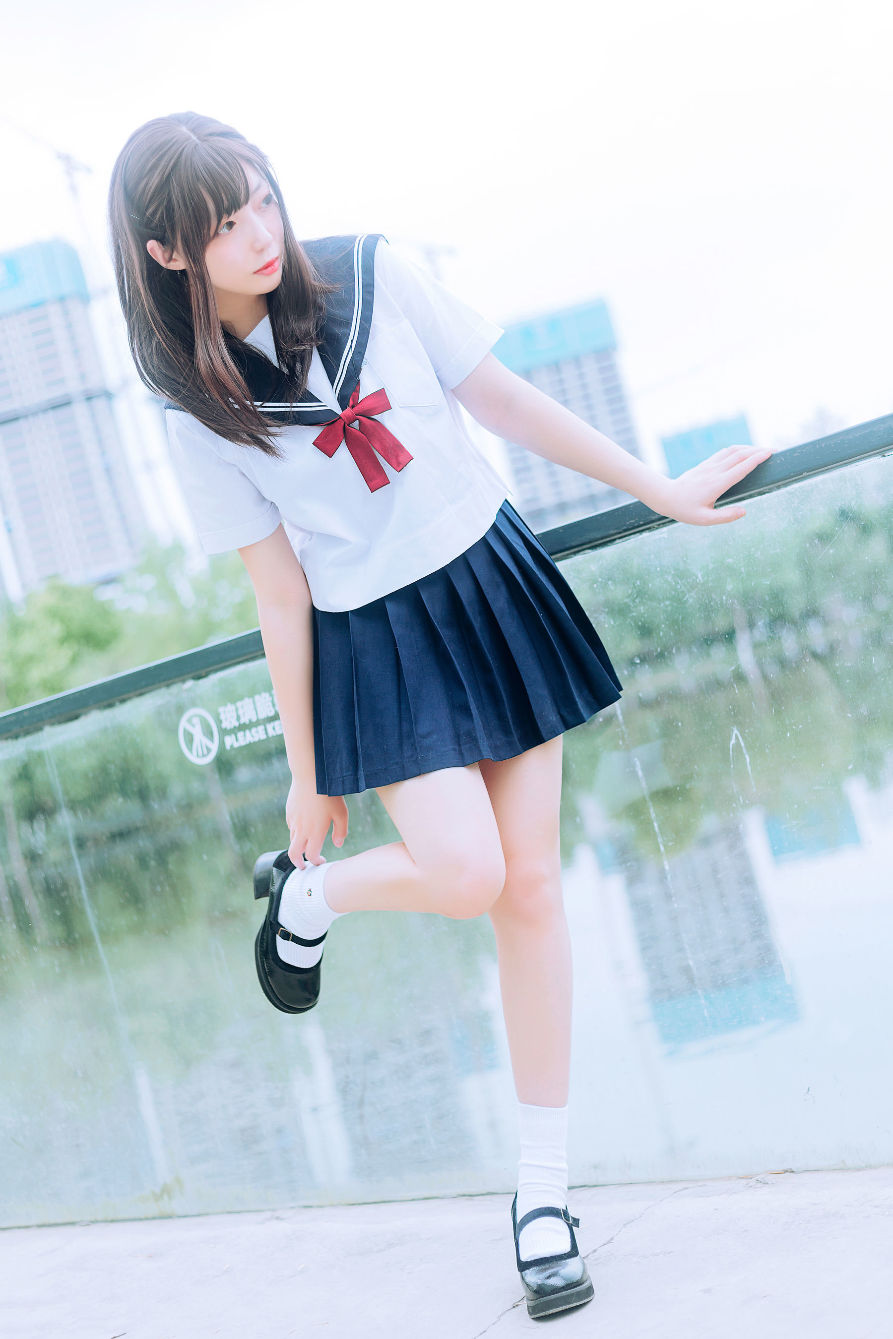 图片[32]-喵糖映画 VOL.446 绿意JK 写真套图 [36P]-六色网
