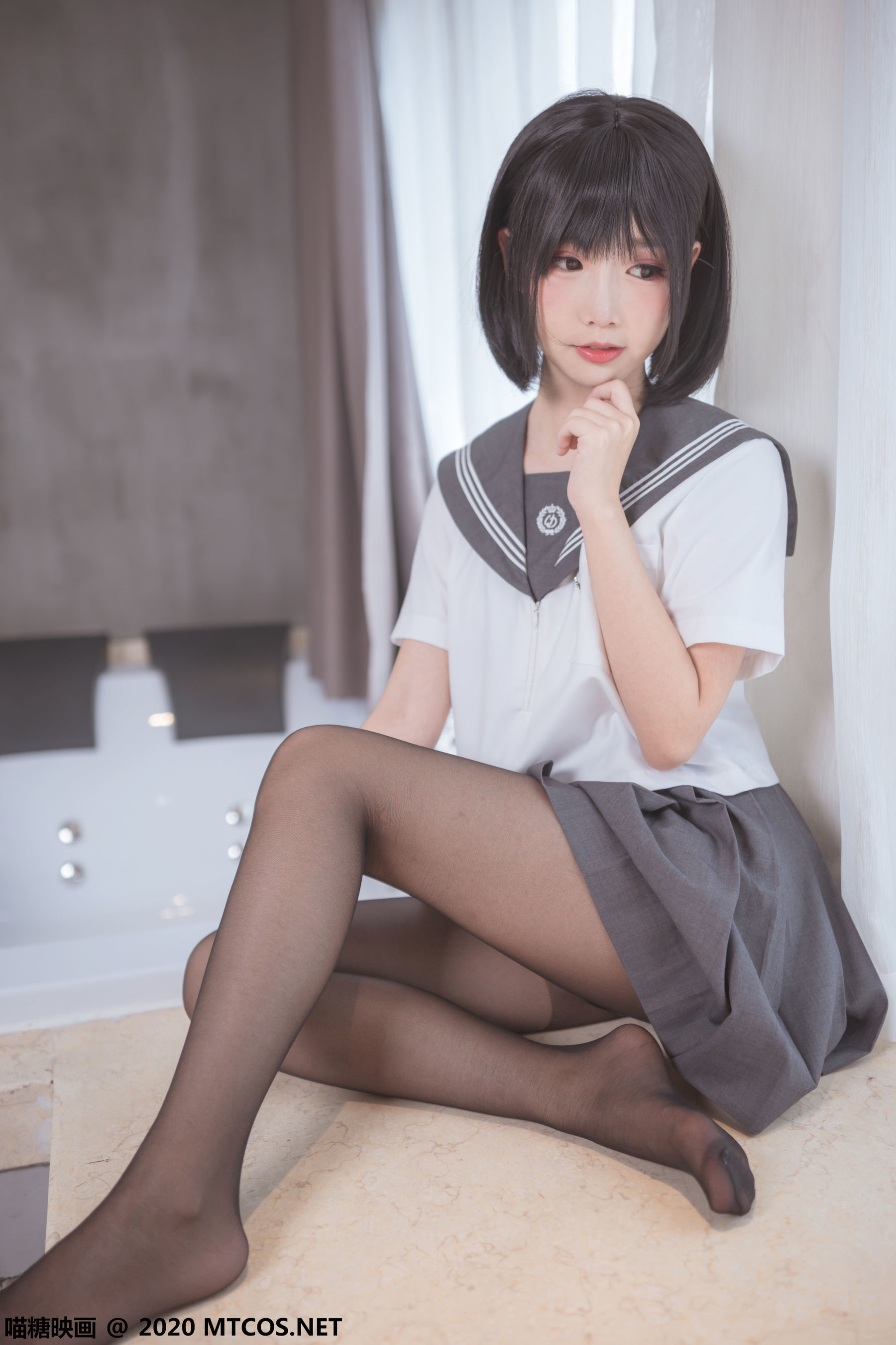 图片[3]-[喵糖映画] JKL.017 黑丝JK制服 [21P]-六色网