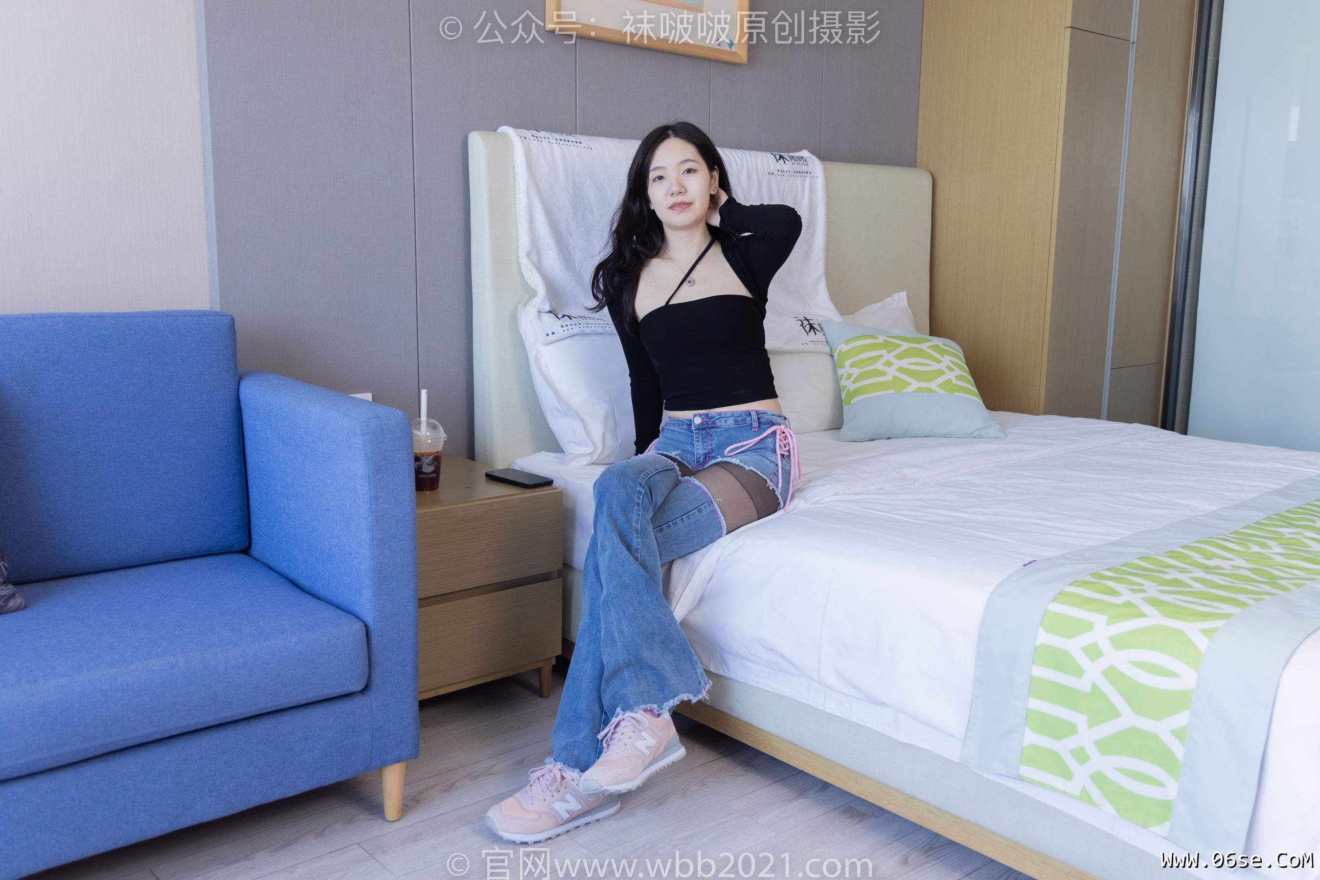 图片[35]-BoBoSocks袜啵啵 No.317 小甜豆 -运动鞋、可拆卸牛仔裤、粉色棉袜、黑丝、裤里丝[140P]-六色网