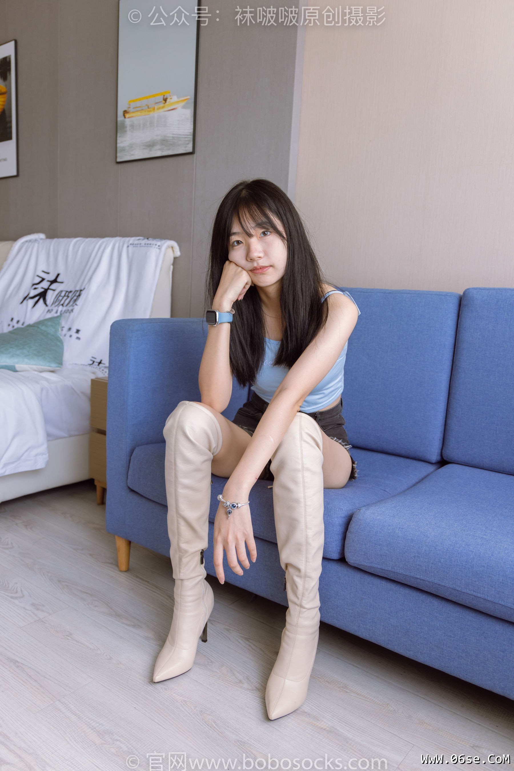 图片[123]-BoBoSocks袜啵啵 No.174 小甜豆-高跟长靴、白棉袜、裸足[178P]-六色网