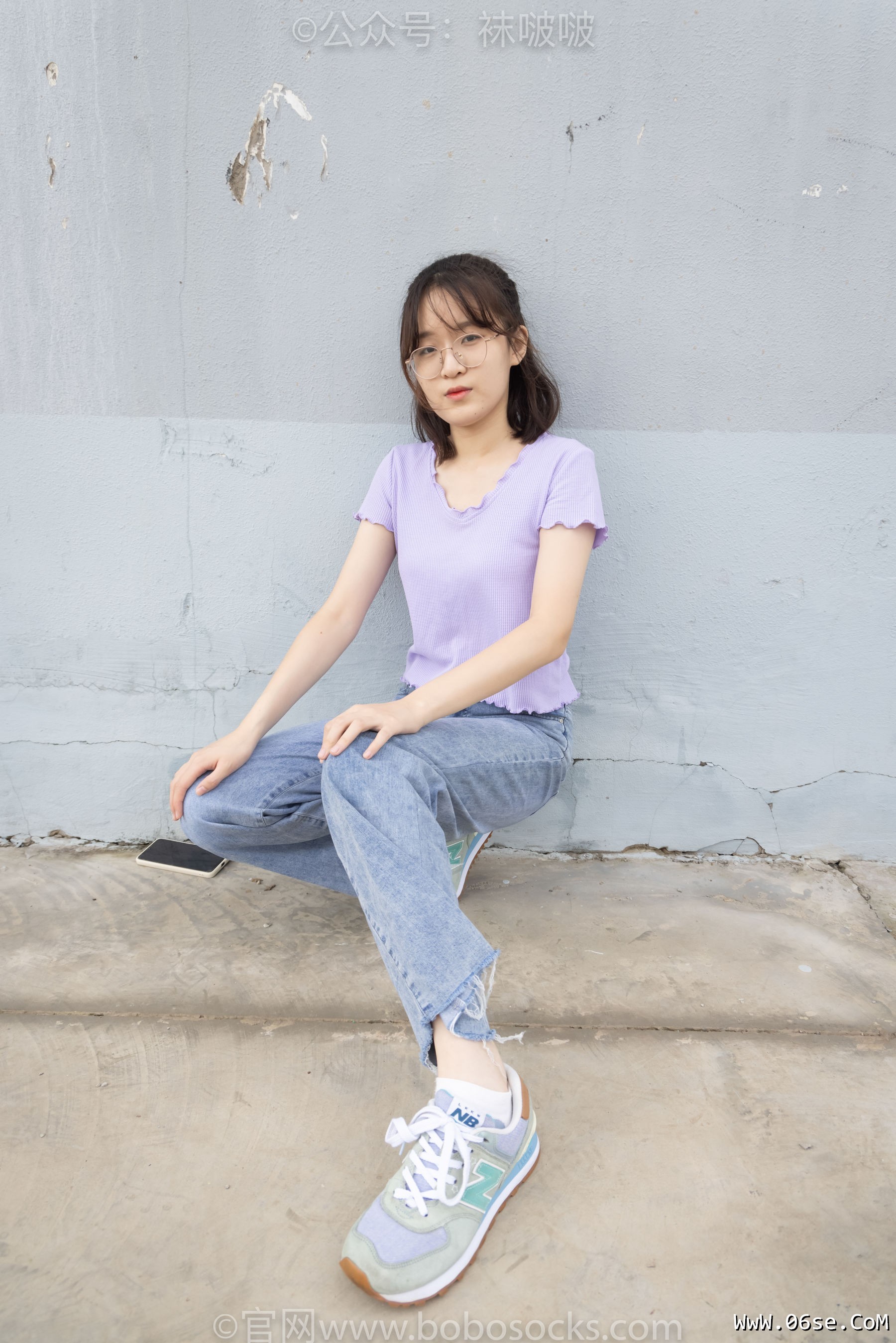 图片[14]-BoBoSocks袜啵啵 No.020 熊熊-NB运动鞋、蓝色短棉袜、裸足[150P]-六色网