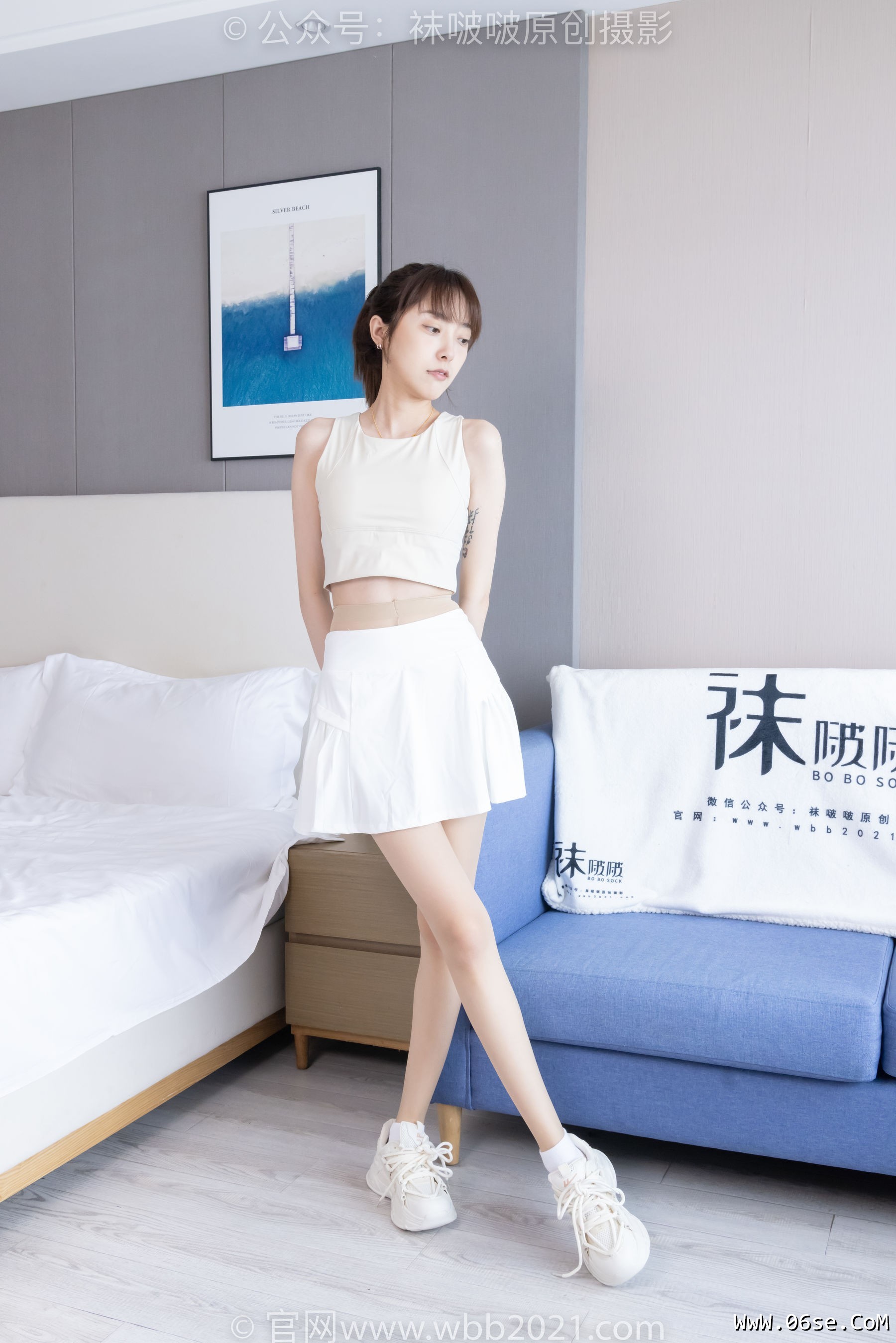 BoBoSocks袜啵啵 No.424 稚予 -运动鞋、白棉袜、肉丝、腰丝[140P]-六色网