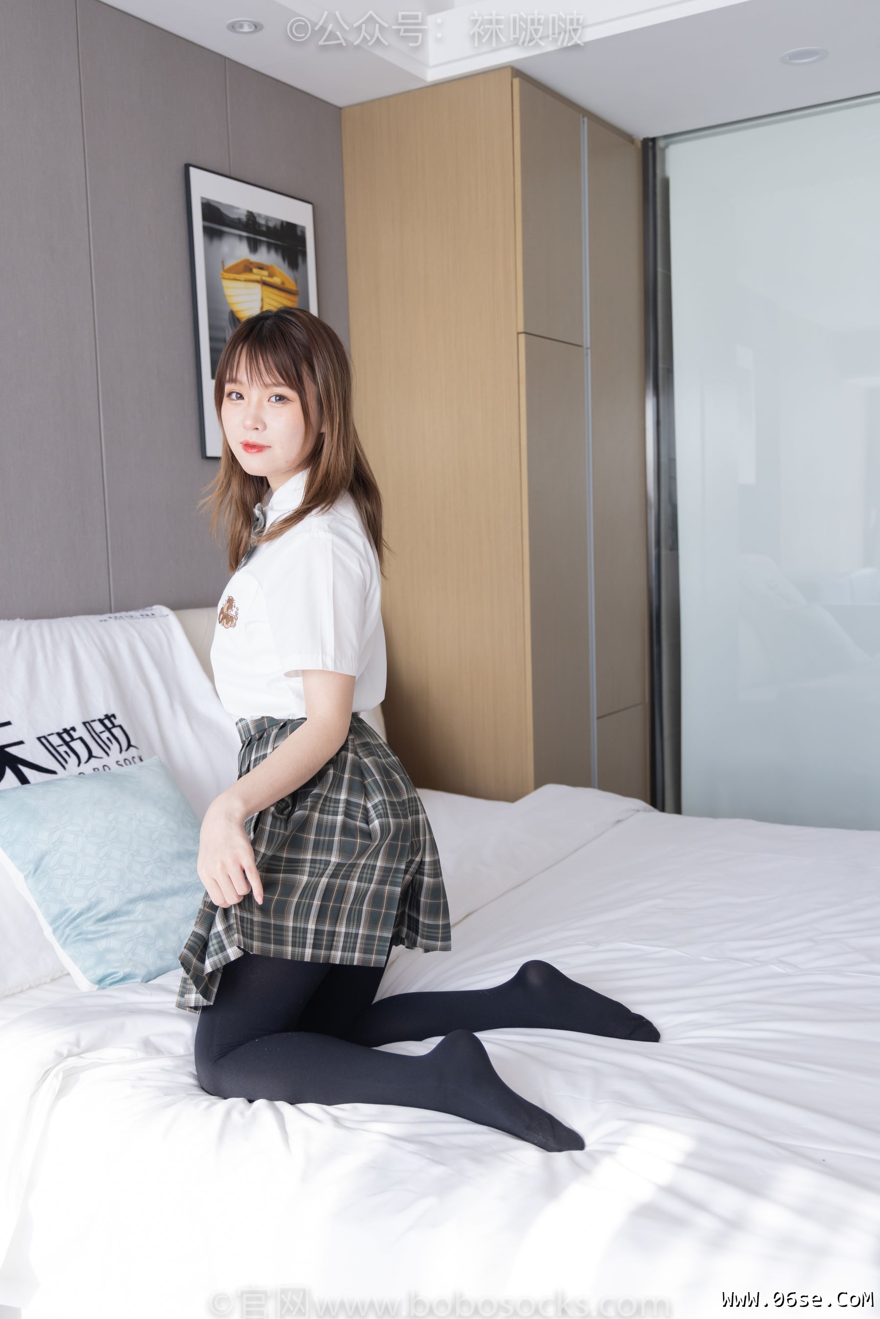 图片[63]-BoBoSocks袜啵啵 No.056 朵朵-JK制服、皮鞋、厚黑丝[135P]-六色网