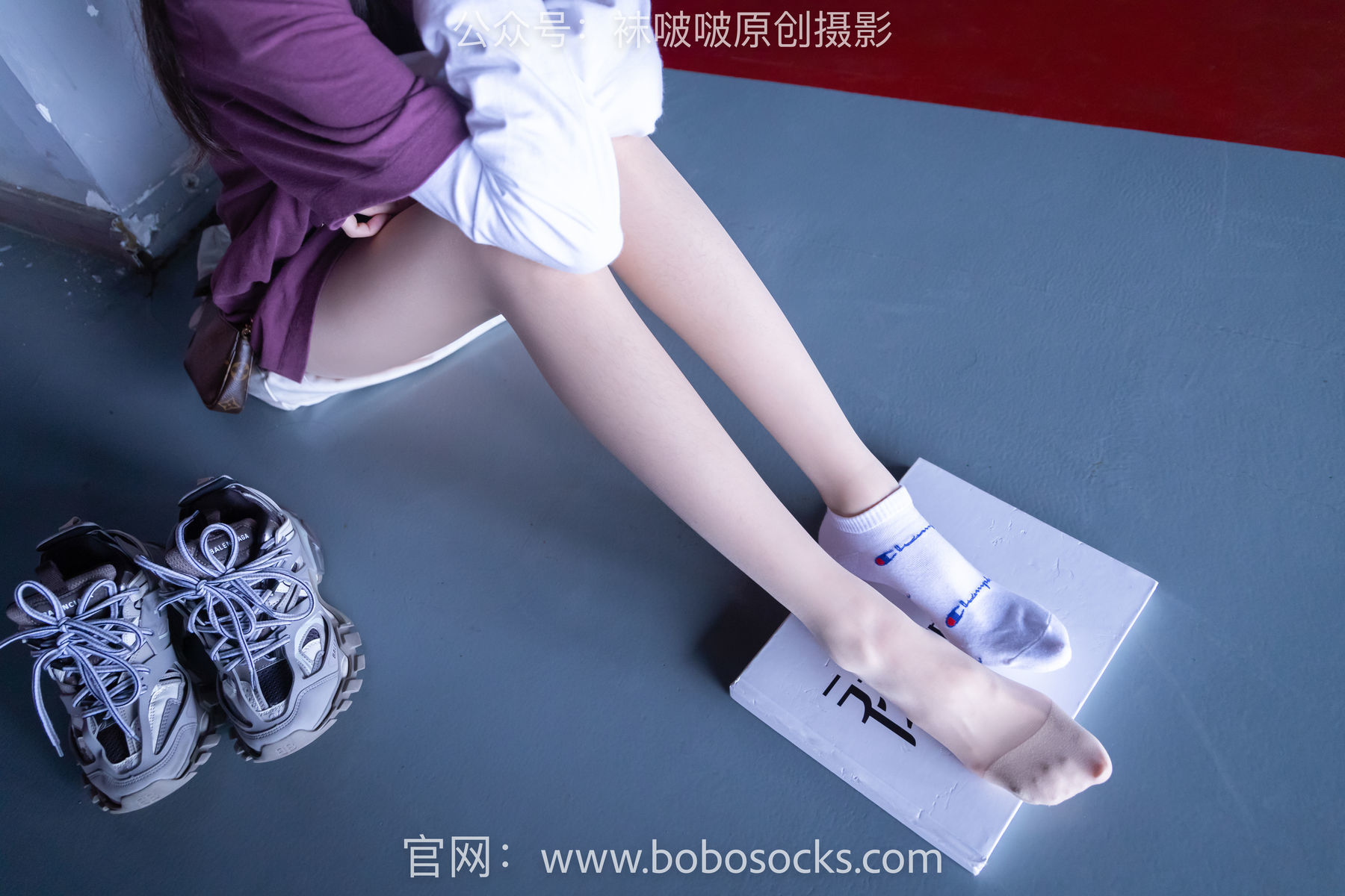 图片[107]-BoBoSocks袜啵啵 积分限定作品010 稚予-巴黎世家运动鞋、白棉袜、肉丝[144P]-六色网