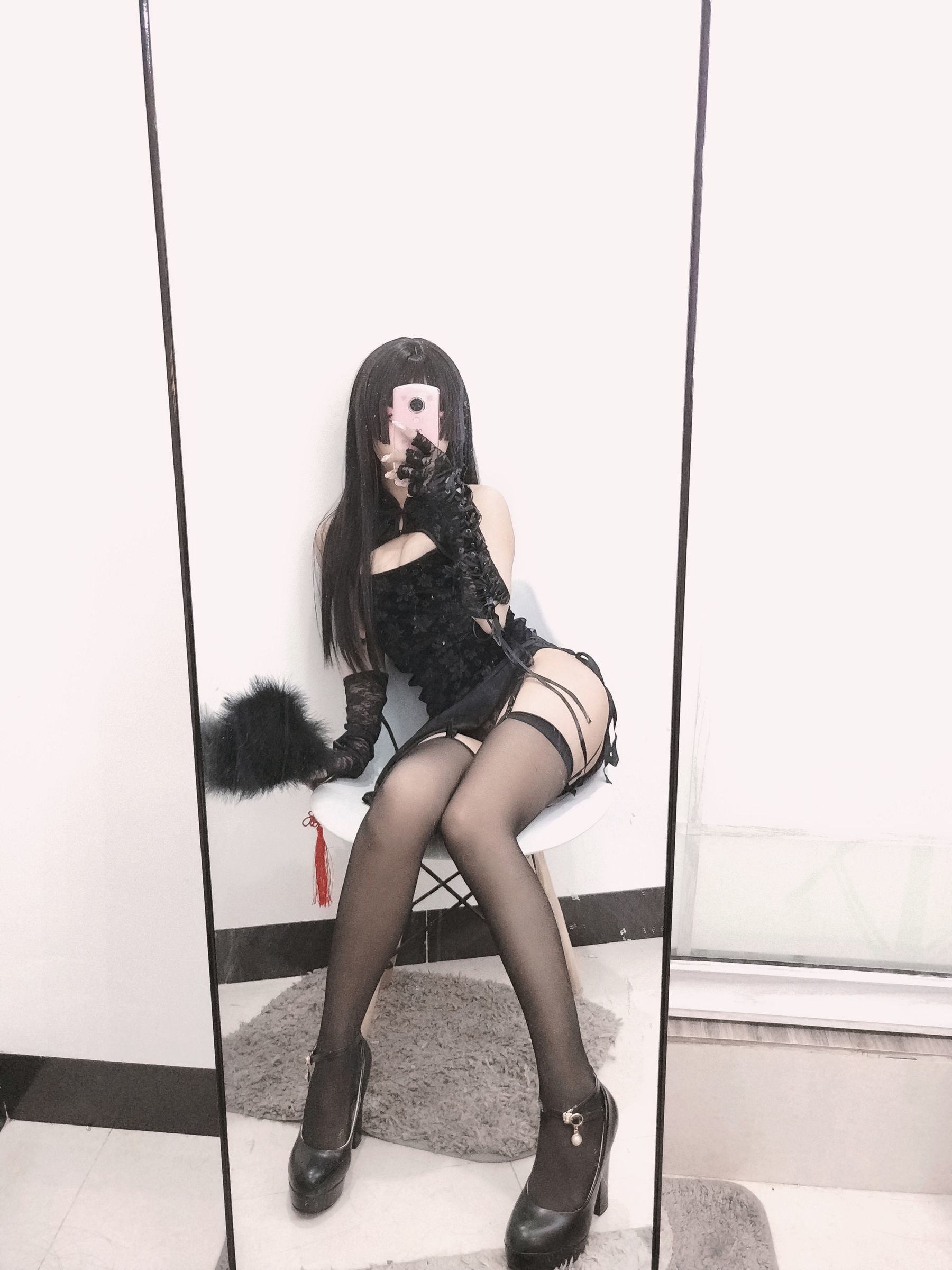 图片[17]-白嫩美少女鬼畜瑶 黑色旗袍[70P]-六色网