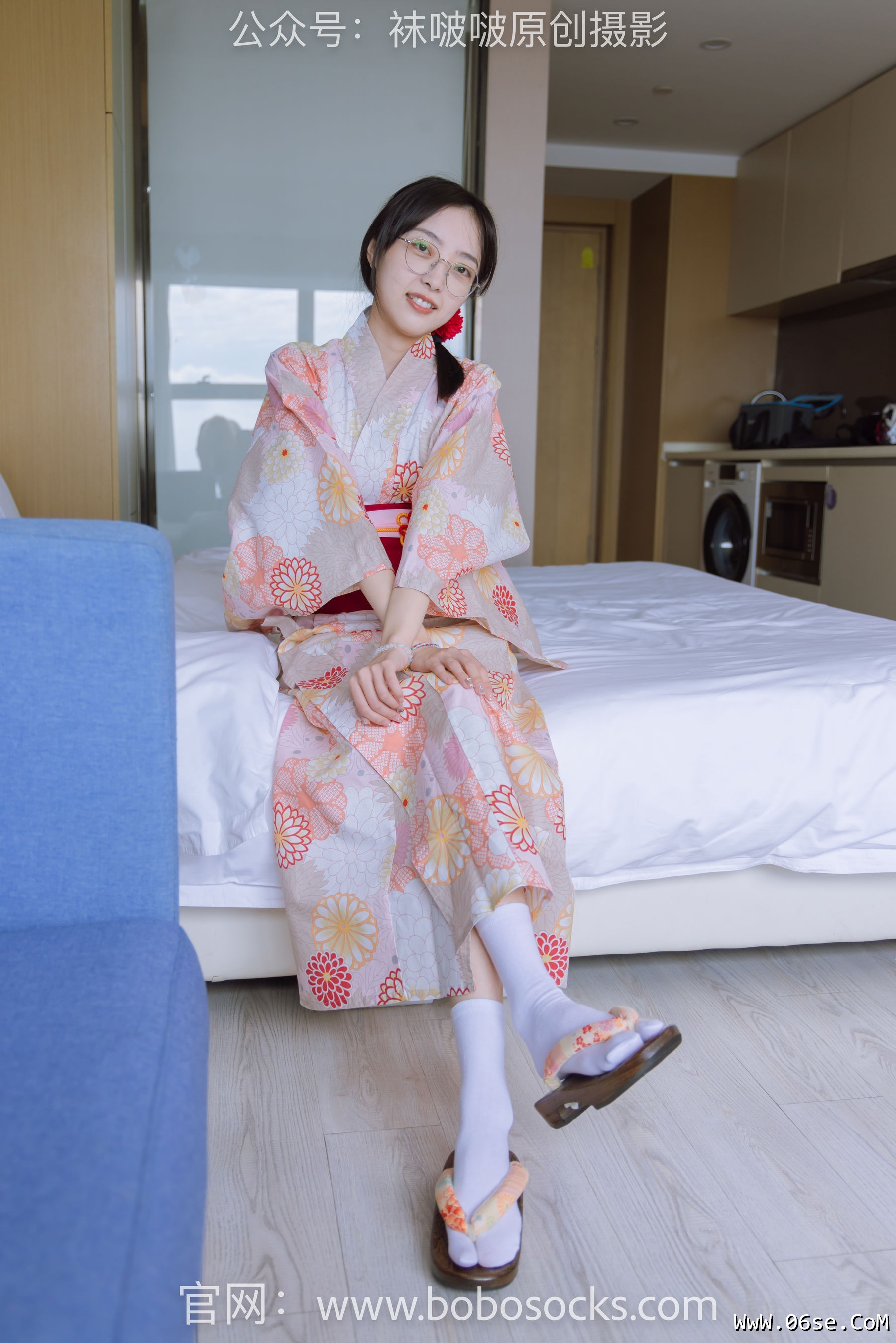 图片[160]-BoBoSocks袜啵啵 No.137 稚予-木屐、分指白棉袜、裸足、和风浴衣[170P]-六色网