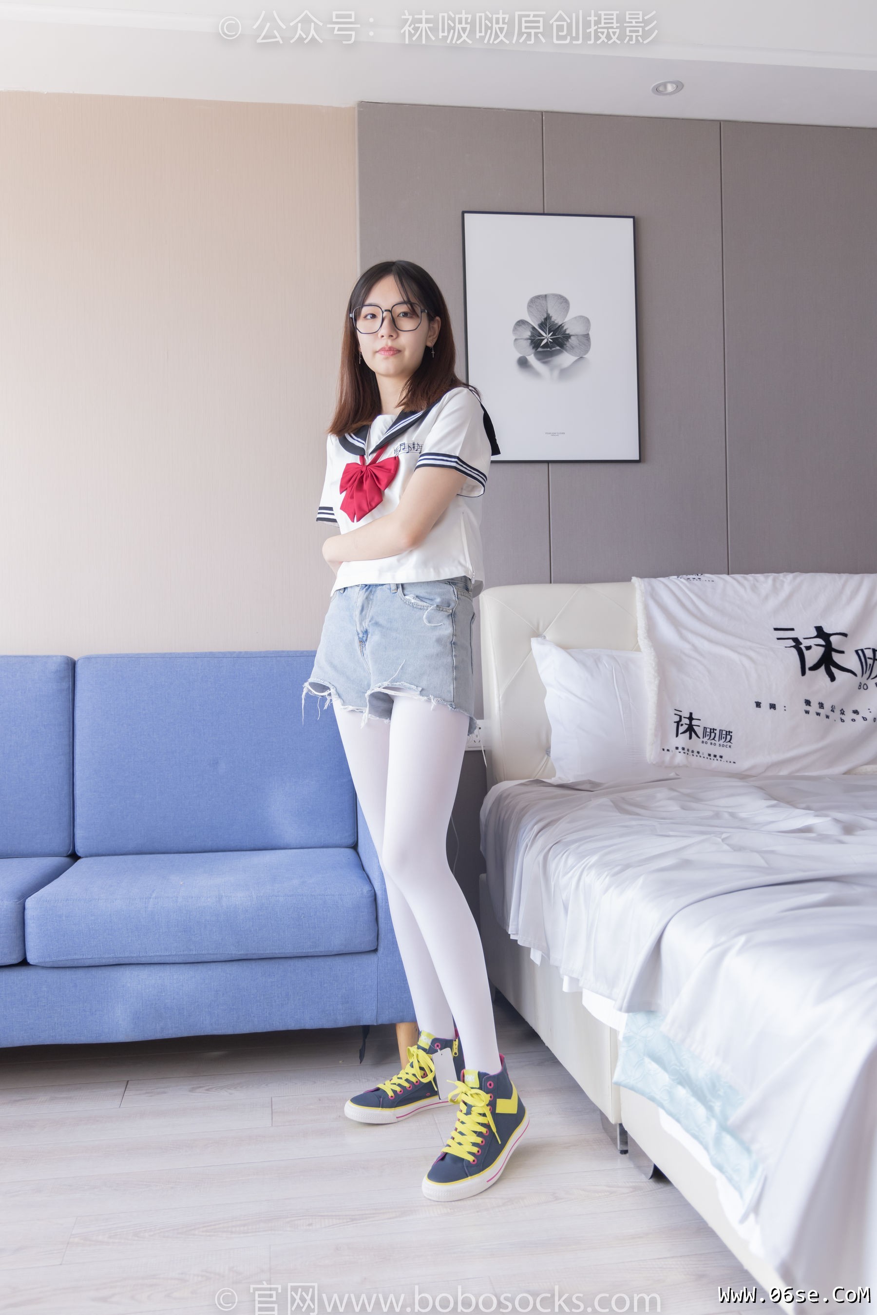 图片[63]-BoBoSocks袜啵啵 No.215 小甜豆-三双帆布鞋板鞋、厚白丝、黑丝[144P]-六色网