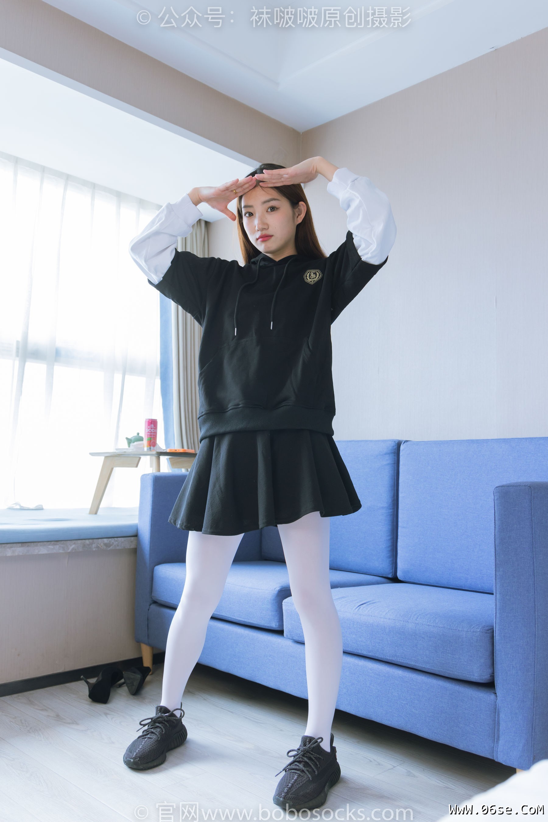 图片[46]-BoBoSocks袜啵啵 No.214 小沫 -黑色运动鞋、厚白丝[142P]-六色网