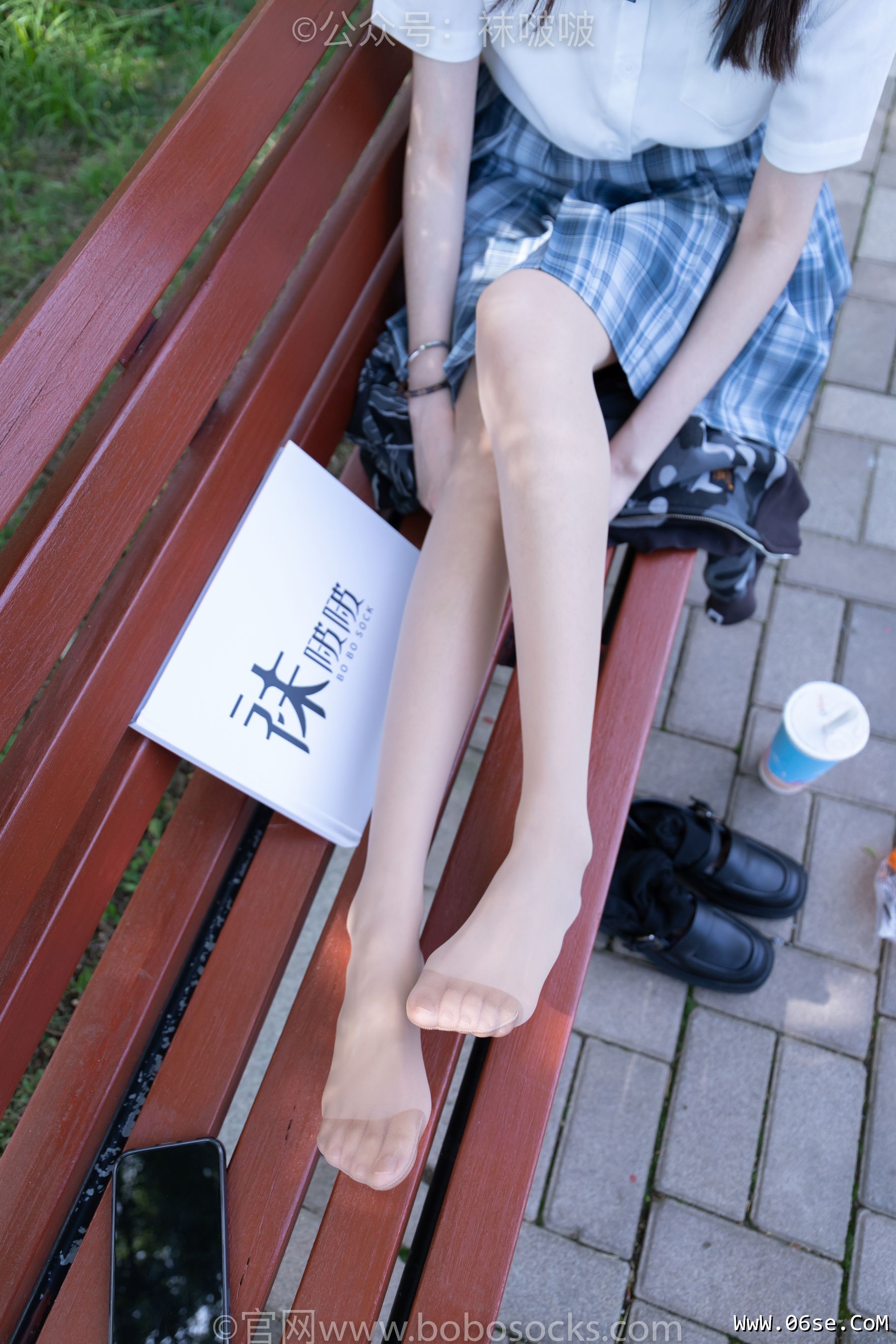 图片[136]-BoBoSocks袜啵啵 No.007 稚予-JK制服、皮鞋、黑色中筒棉袜、肉丝[143P]-六色网