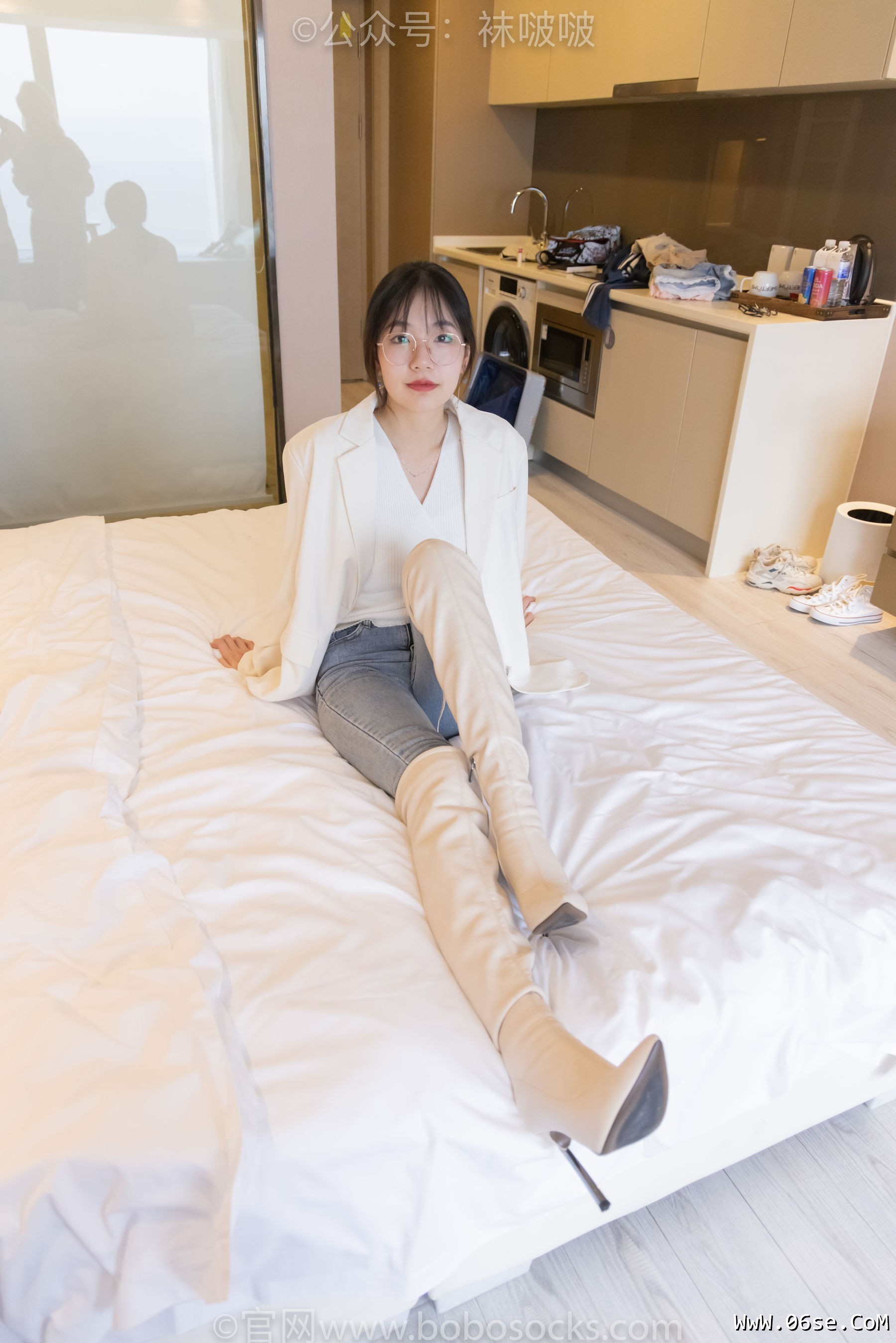 图片[76]-BoBoSocks袜啵啵 No.050 小甜豆-高跟长靴、白棉袜[175P]-六色网