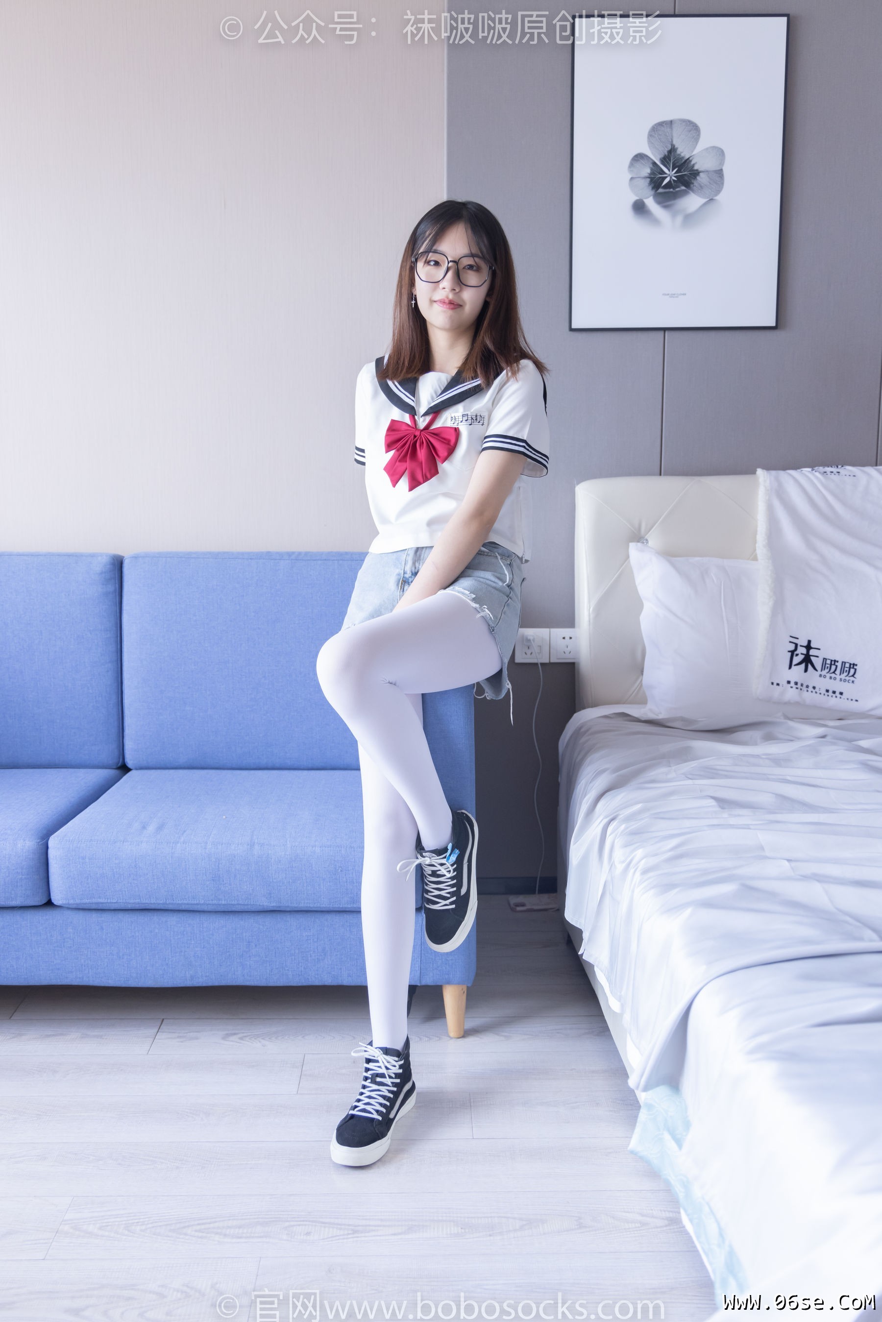 图片[53]-BoBoSocks袜啵啵 No.215 小甜豆-三双帆布鞋板鞋、厚白丝、黑丝[144P]-六色网