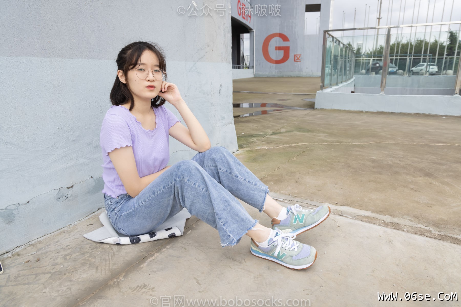 图片[31]-BoBoSocks袜啵啵 No.020 熊熊-NB运动鞋、蓝色短棉袜、裸足[150P]-六色网