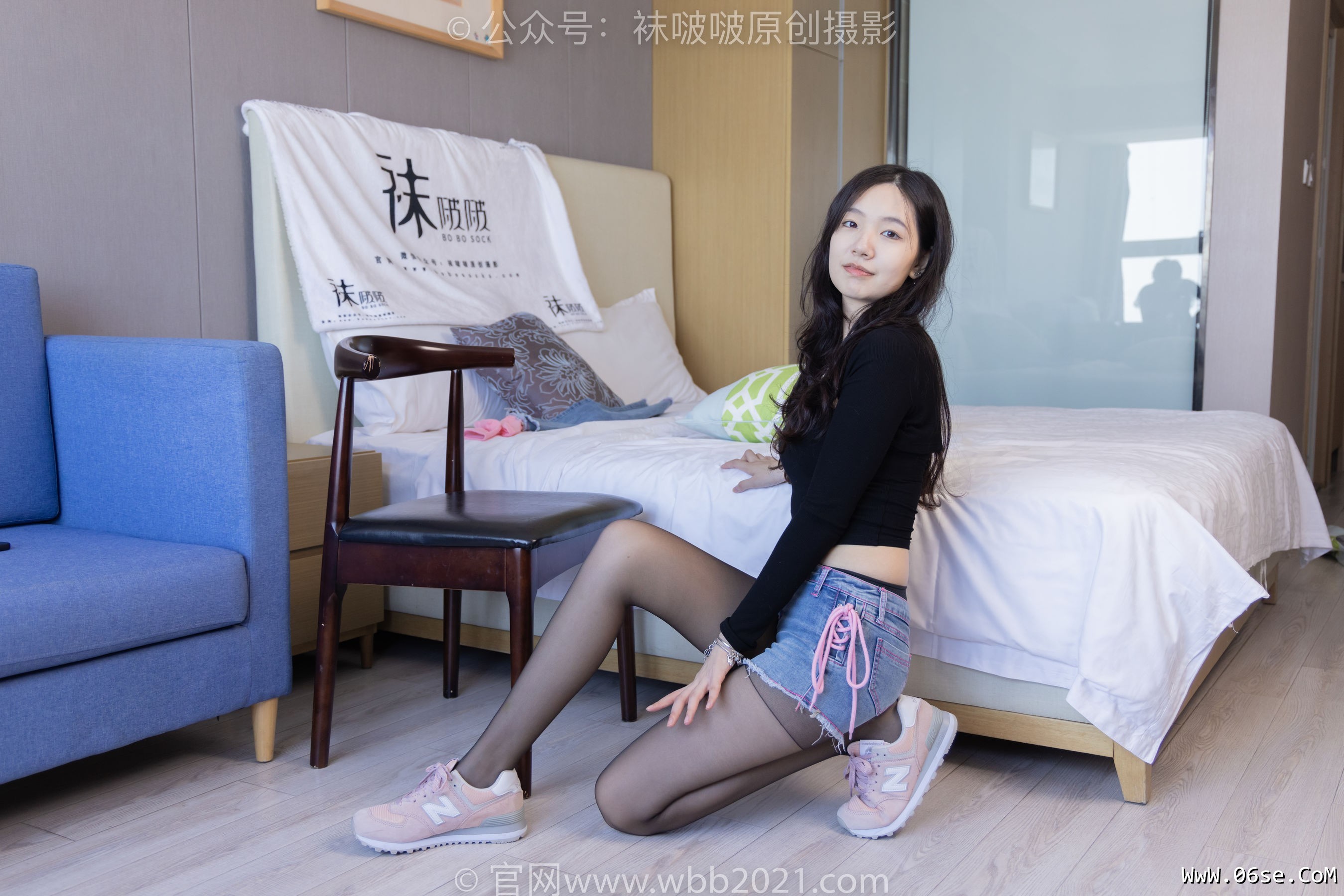 图片[36]-BoBoSocks袜啵啵 No.317 小甜豆 -运动鞋、可拆卸牛仔裤、粉色棉袜、黑丝、裤里丝[140P]-六色网