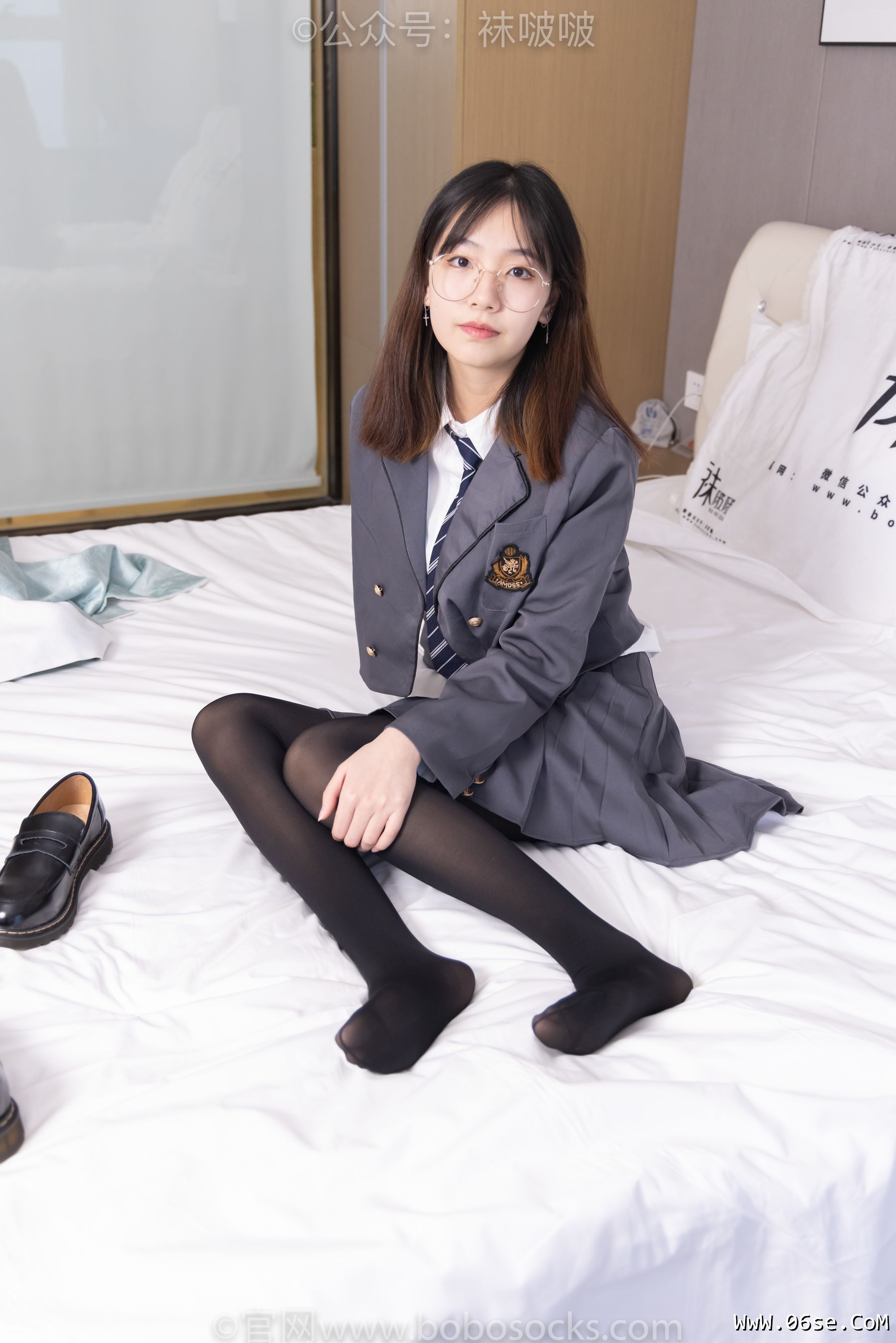图片[64]-BoBoSocks袜啵啵 No.060 小甜豆-JK制服、皮鞋、厚黑丝[131P]-六色网