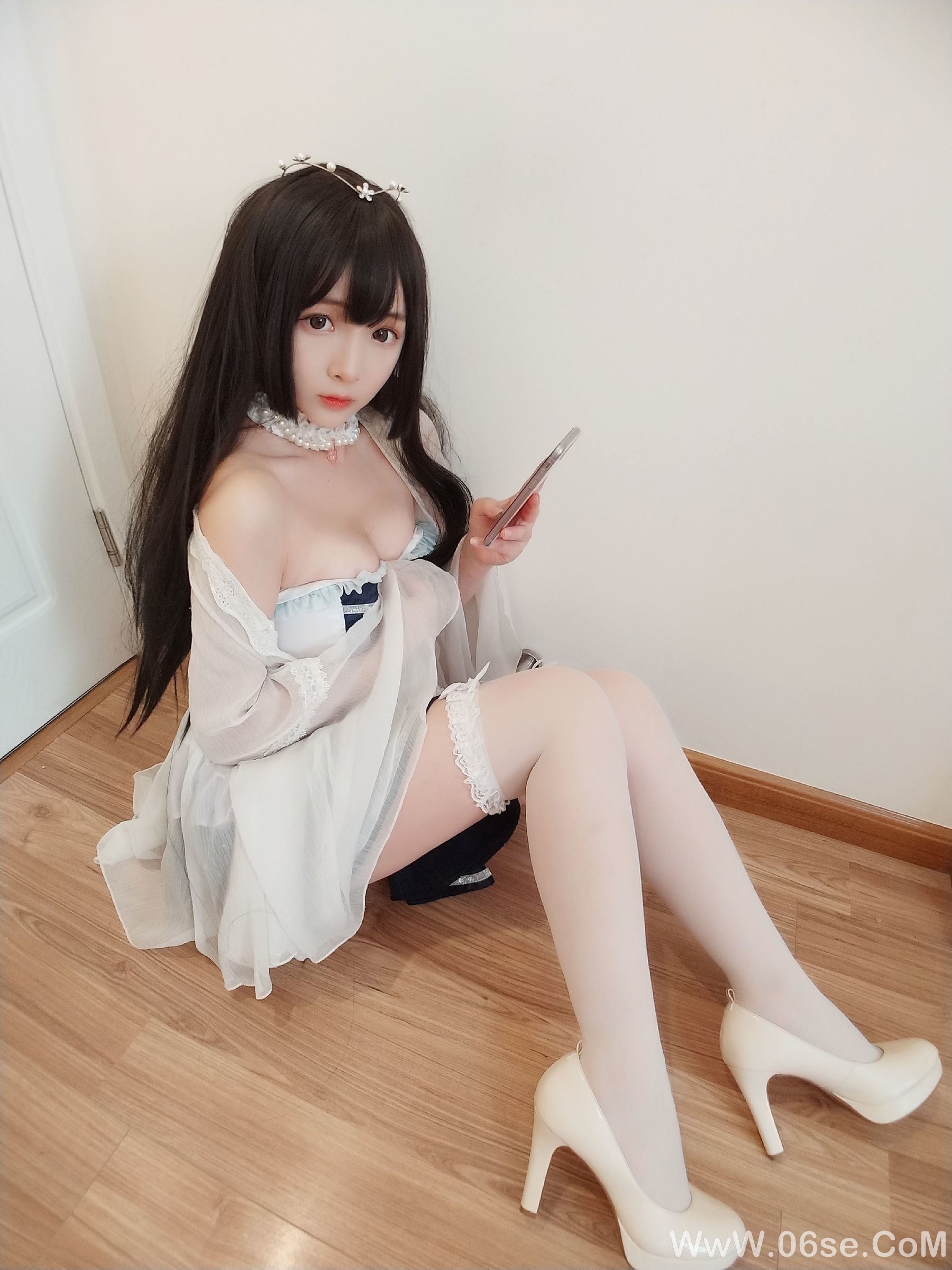 二次元美女古川kagura 白丝[44P]-六色网