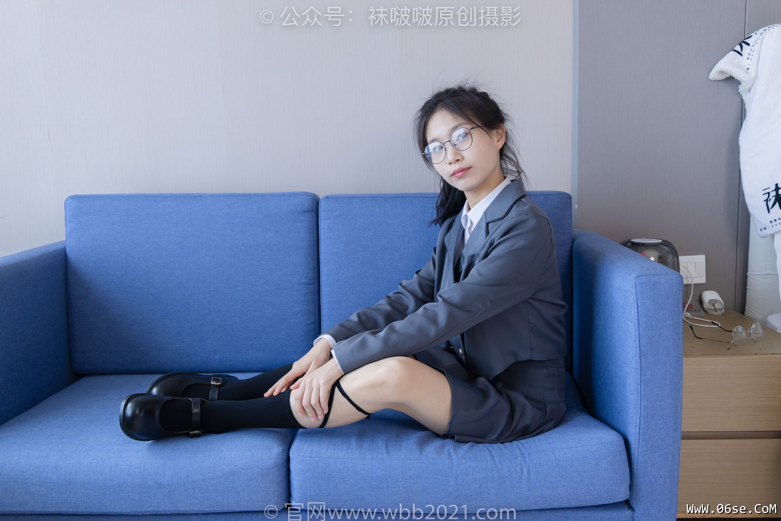 图片[61]-BoBoSocks袜啵啵 No.268 芝士 -黑皮鞋、绑带黑棉袜、学院制服[139P]-六色网