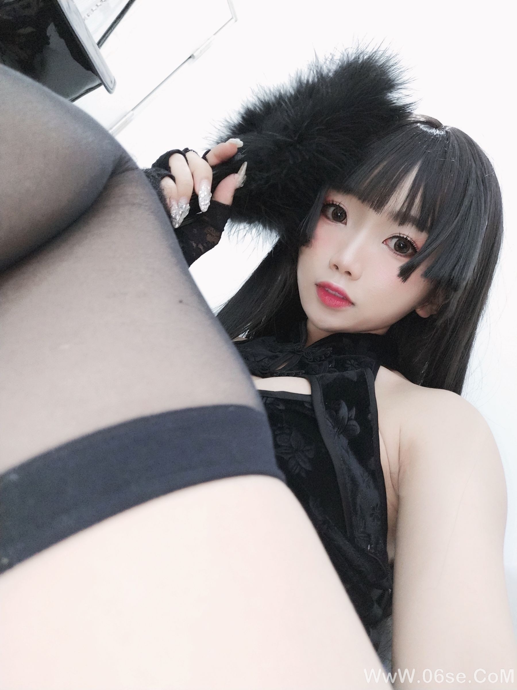 图片[49]-白嫩美少女鬼畜瑶 黑色旗袍[70P]-六色网