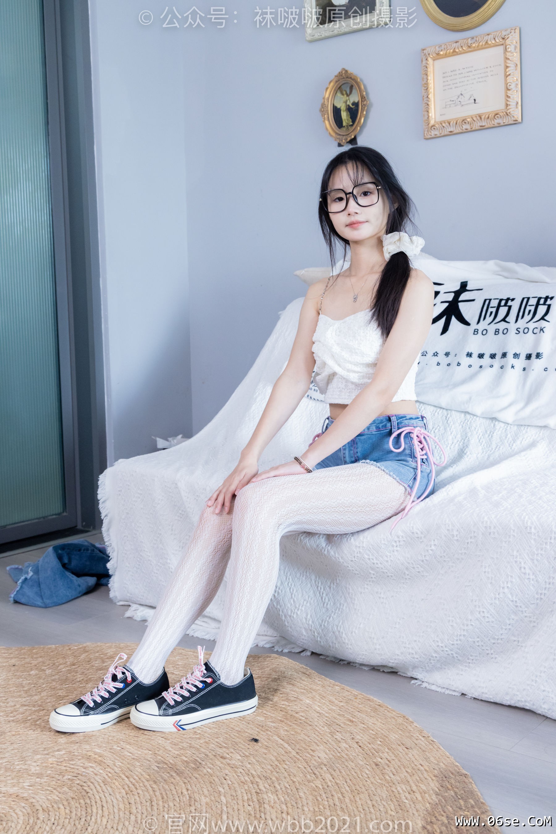 图片[30]-BoBoSocks袜啵啵 No.372 甜甜圈 -板鞋、白色蕾丝袜、可拆卸牛仔裤、裤里丝[140P]-六色网