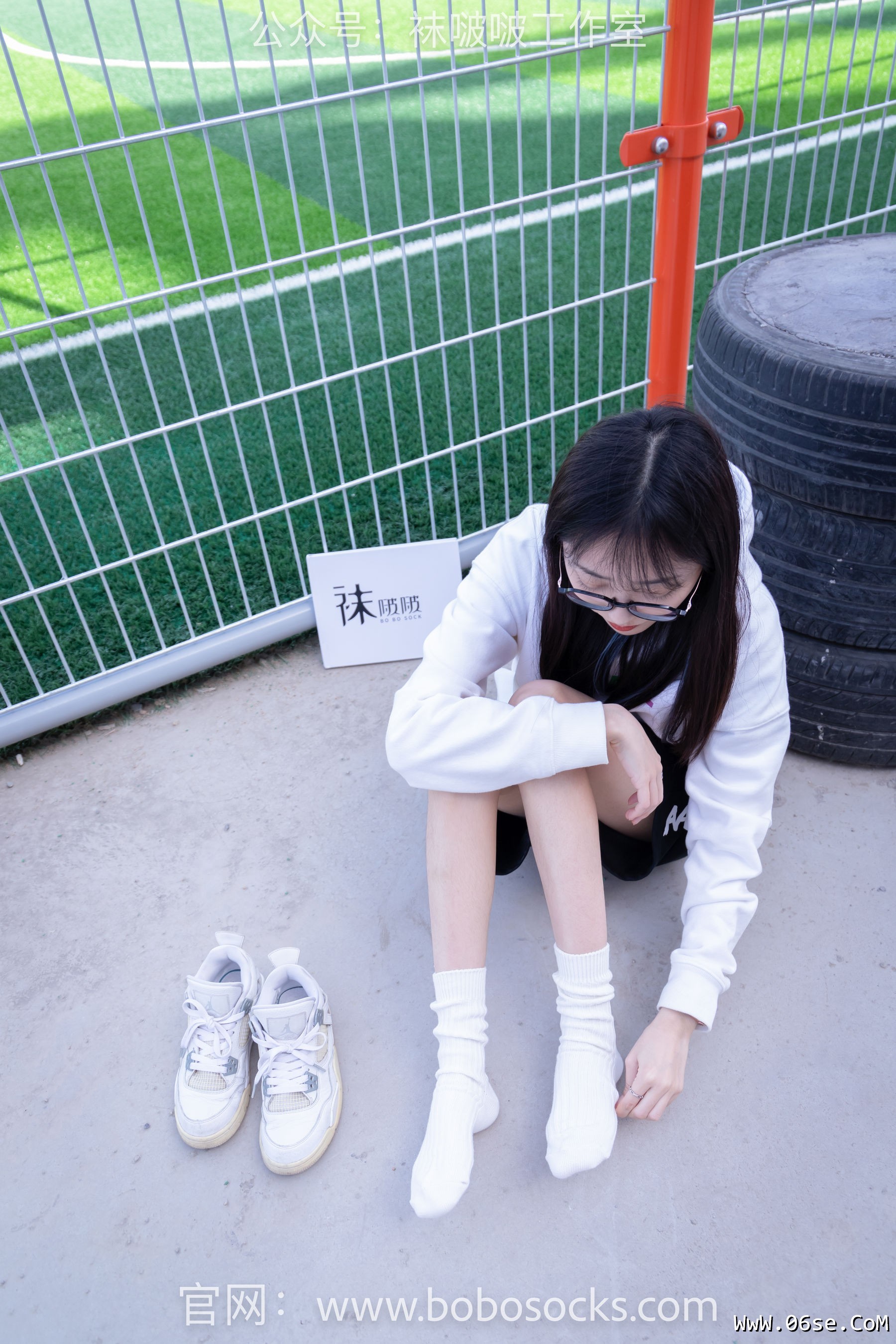 图片[63]-BoBoSocks袜啵啵 No.103 稚予-AJ篮球鞋、白棉袜、裸足[134P]-六色网
