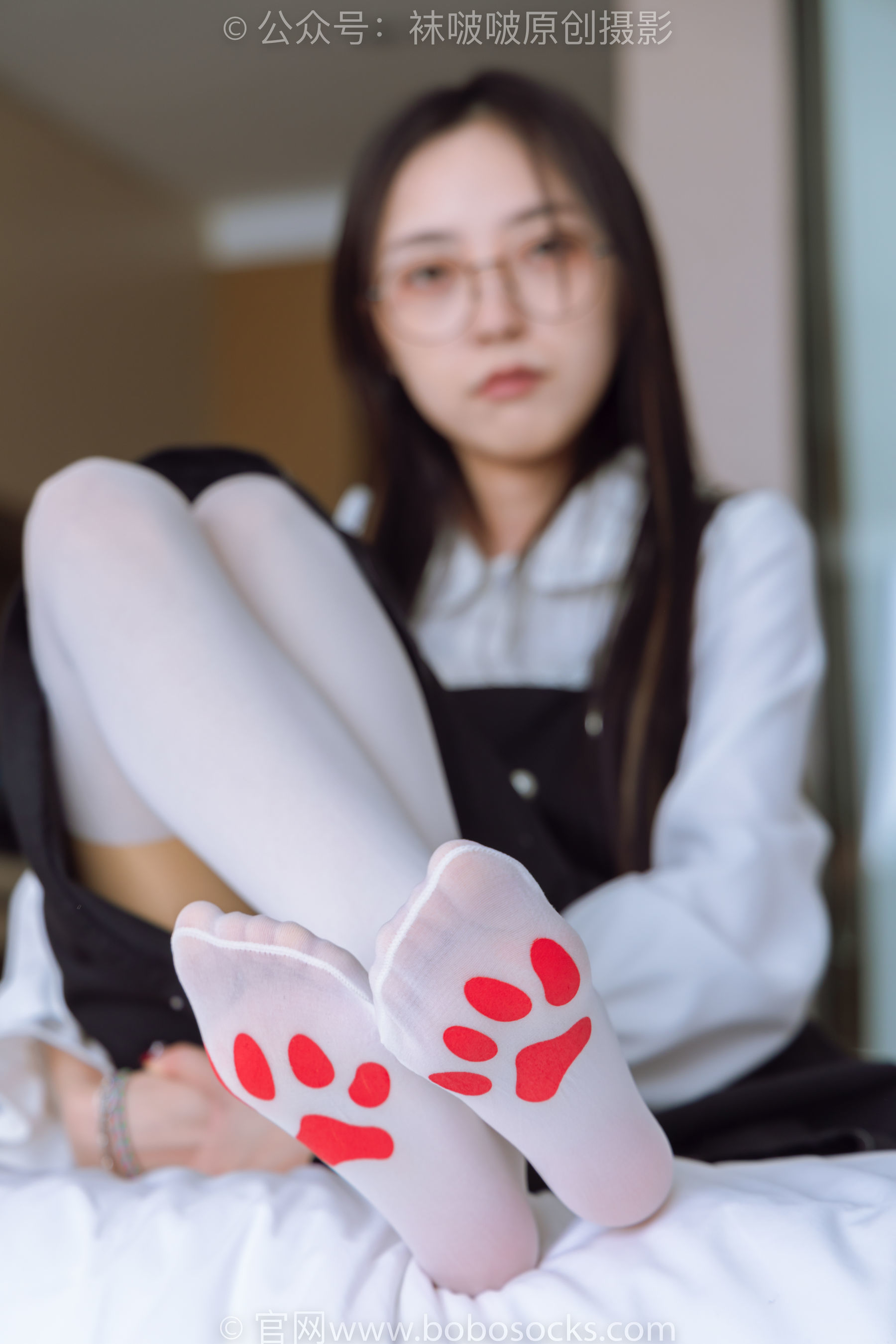 图片[112]-BoBoSocks袜啵啵 No.177 稚予-皮鞋、厚白丝（脚底猫爪印款）[140P]-六色网