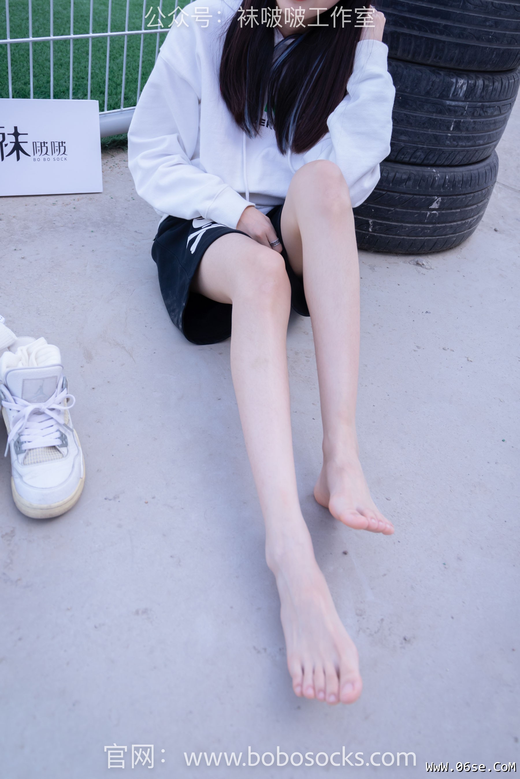 图片[127]-BoBoSocks袜啵啵 No.103 稚予-AJ篮球鞋、白棉袜、裸足[134P]-六色网