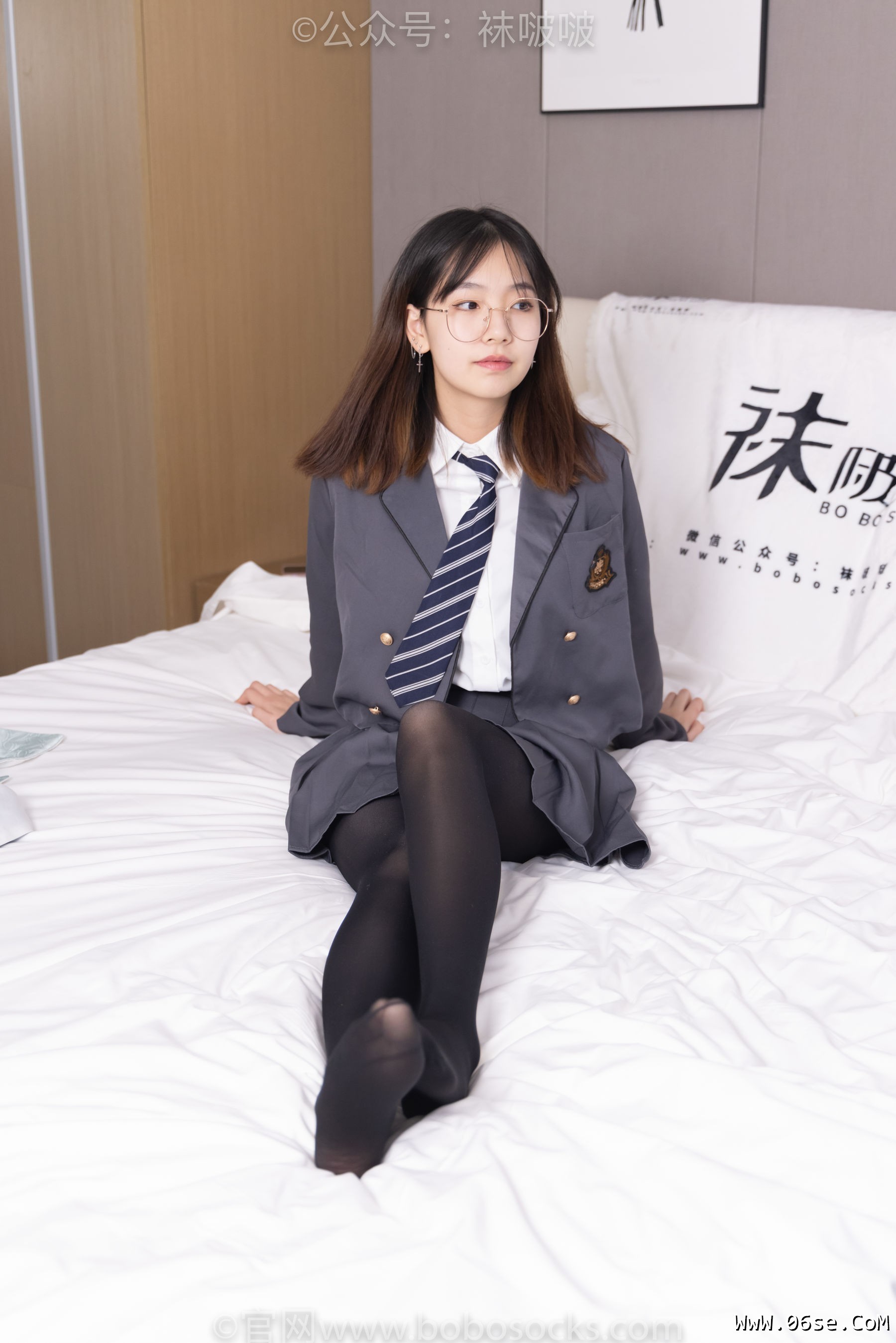 图片[126]-BoBoSocks袜啵啵 No.060 小甜豆-JK制服、皮鞋、厚黑丝[131P]-六色网