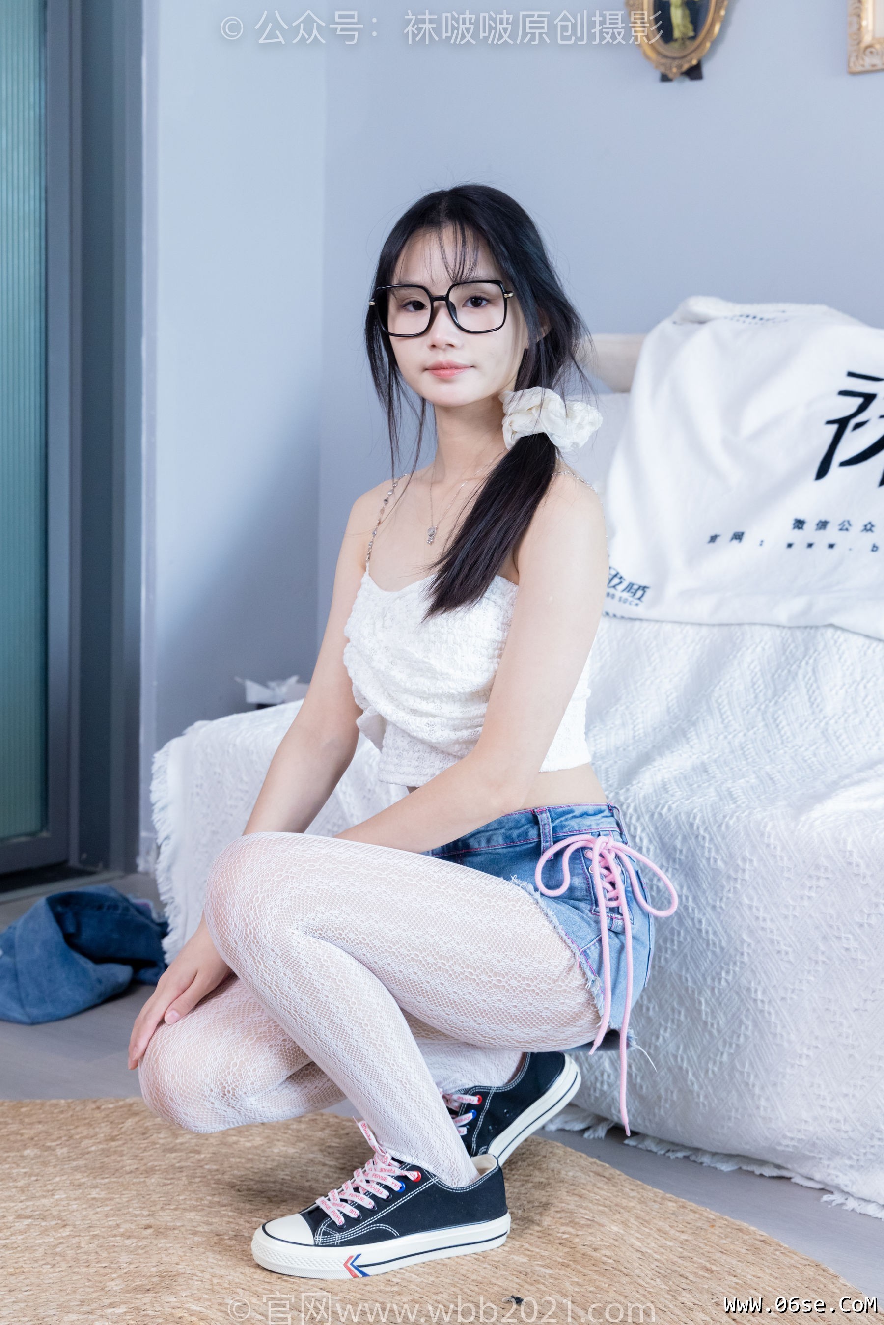 图片[33]-BoBoSocks袜啵啵 No.372 甜甜圈 -板鞋、白色蕾丝袜、可拆卸牛仔裤、裤里丝[140P]-六色网