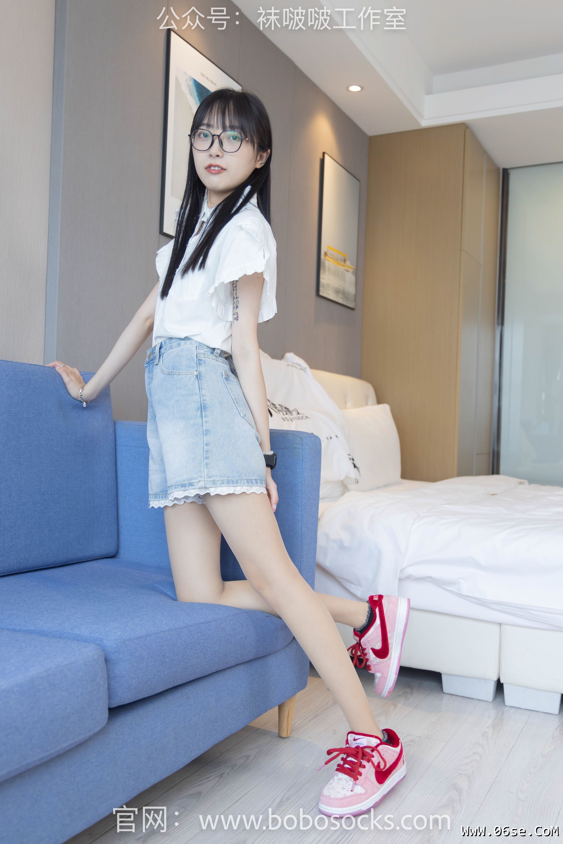 图片[5]-BoBoSocks袜啵啵 No.097 稚予-板鞋、玻璃丝短袜、肉丝[140P]-六色网