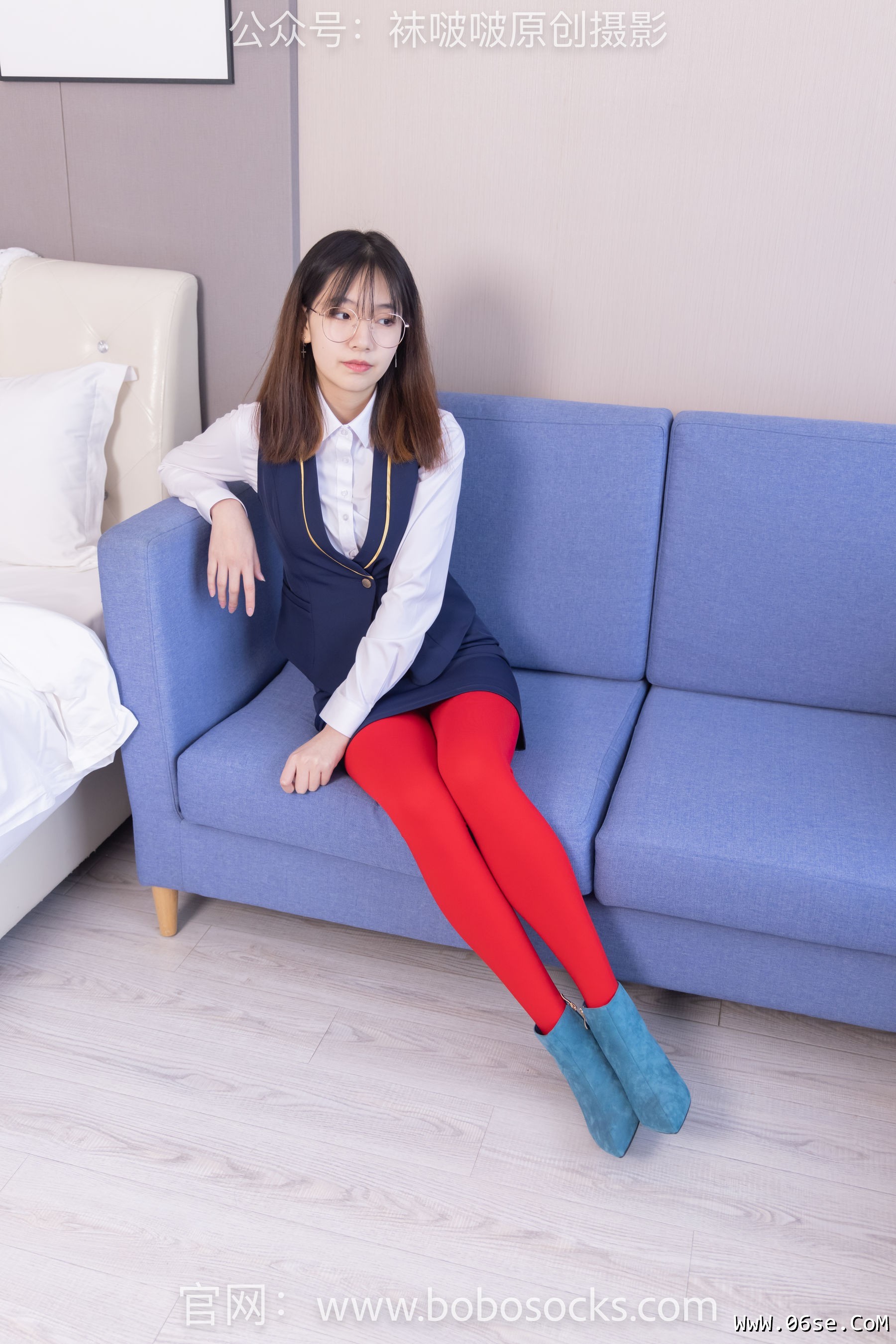 图片[136]-BoBoSocks袜啵啵 No.132 小甜豆-aj1板鞋、蓝色短靴、厚黑丝、厚红丝[145P]-六色网
