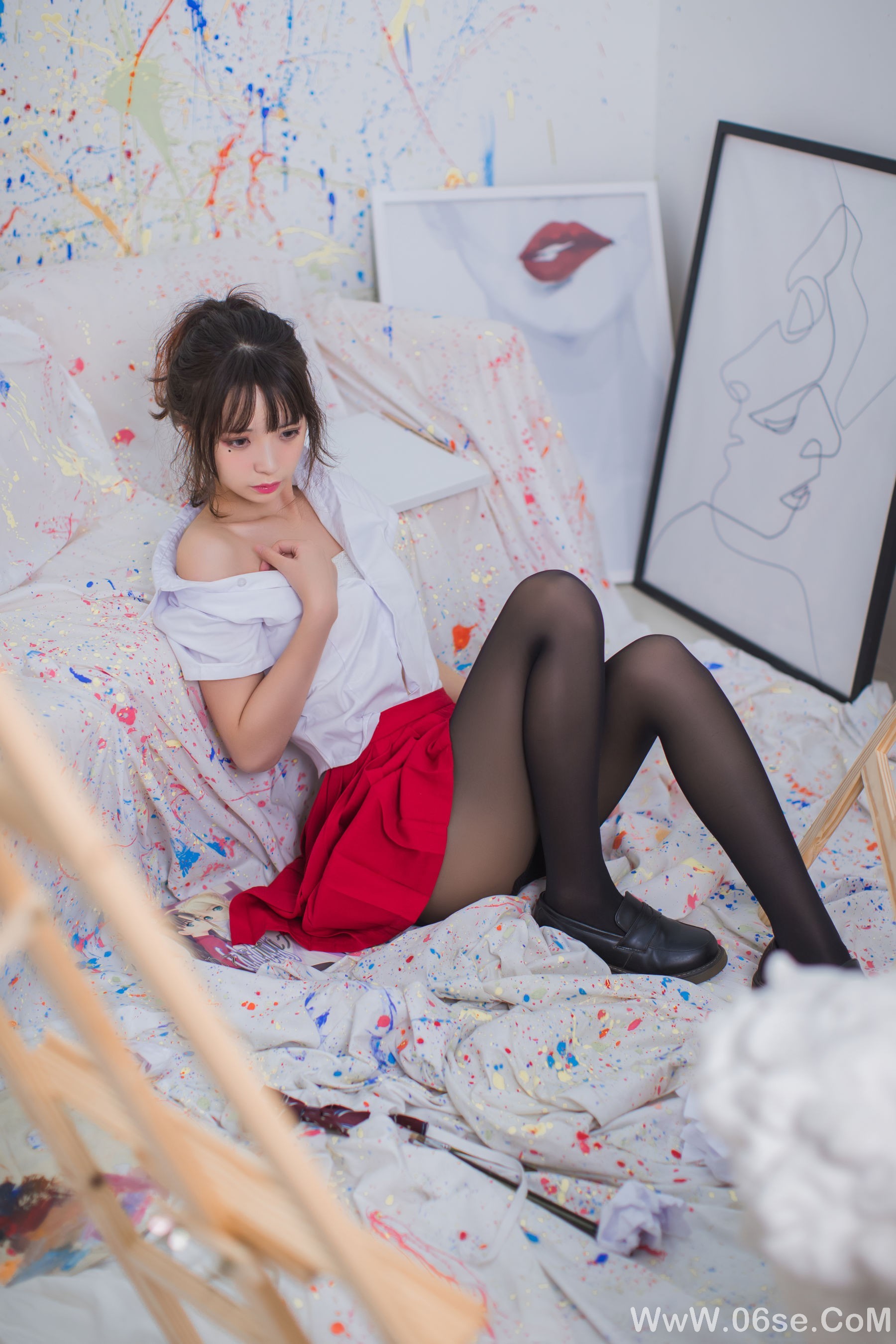 图片[12]-疯猫ss 画室JK少女[23P]-六色网
