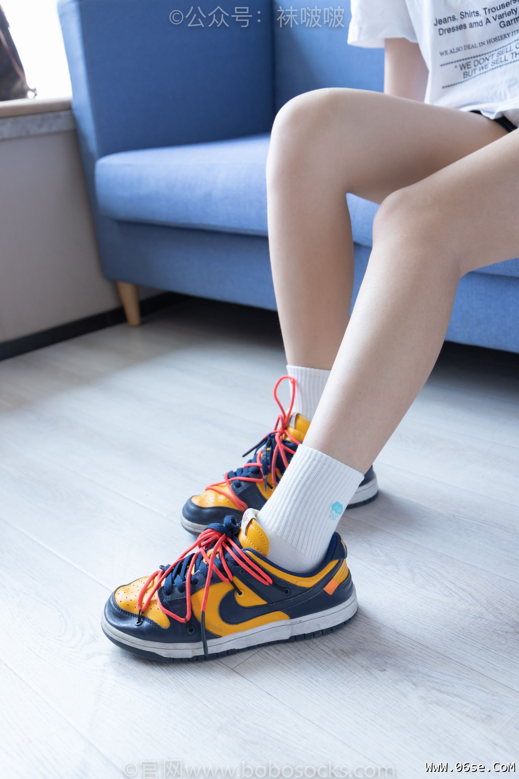 BoBoSocks袜啵啵 No.009 果冻-耐克板鞋、白棉袜、裸足[130P]-六色网